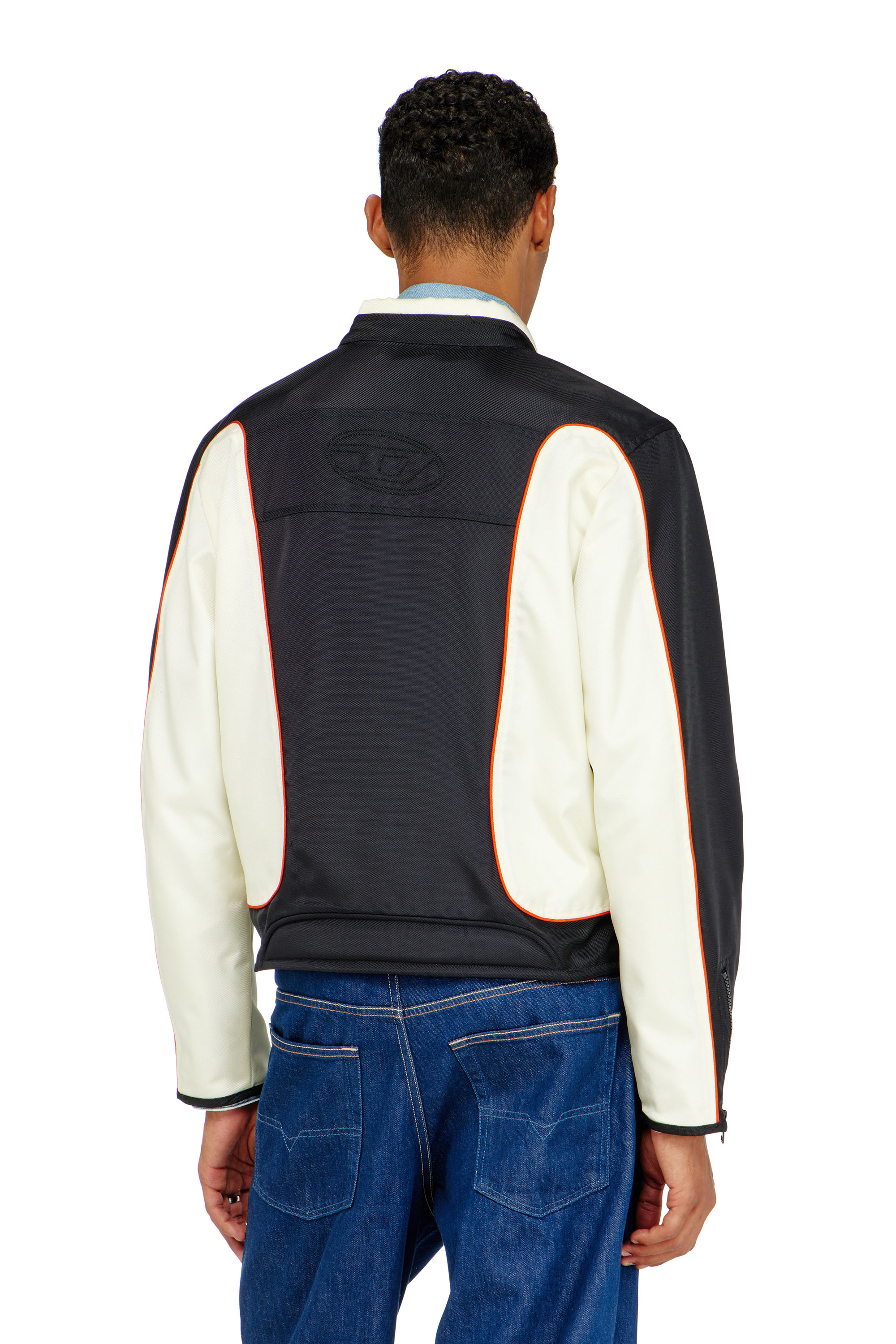 Diesel - J-BLINK-A, Veste biker color-block avec passepoil Homme in Polychrome - 4