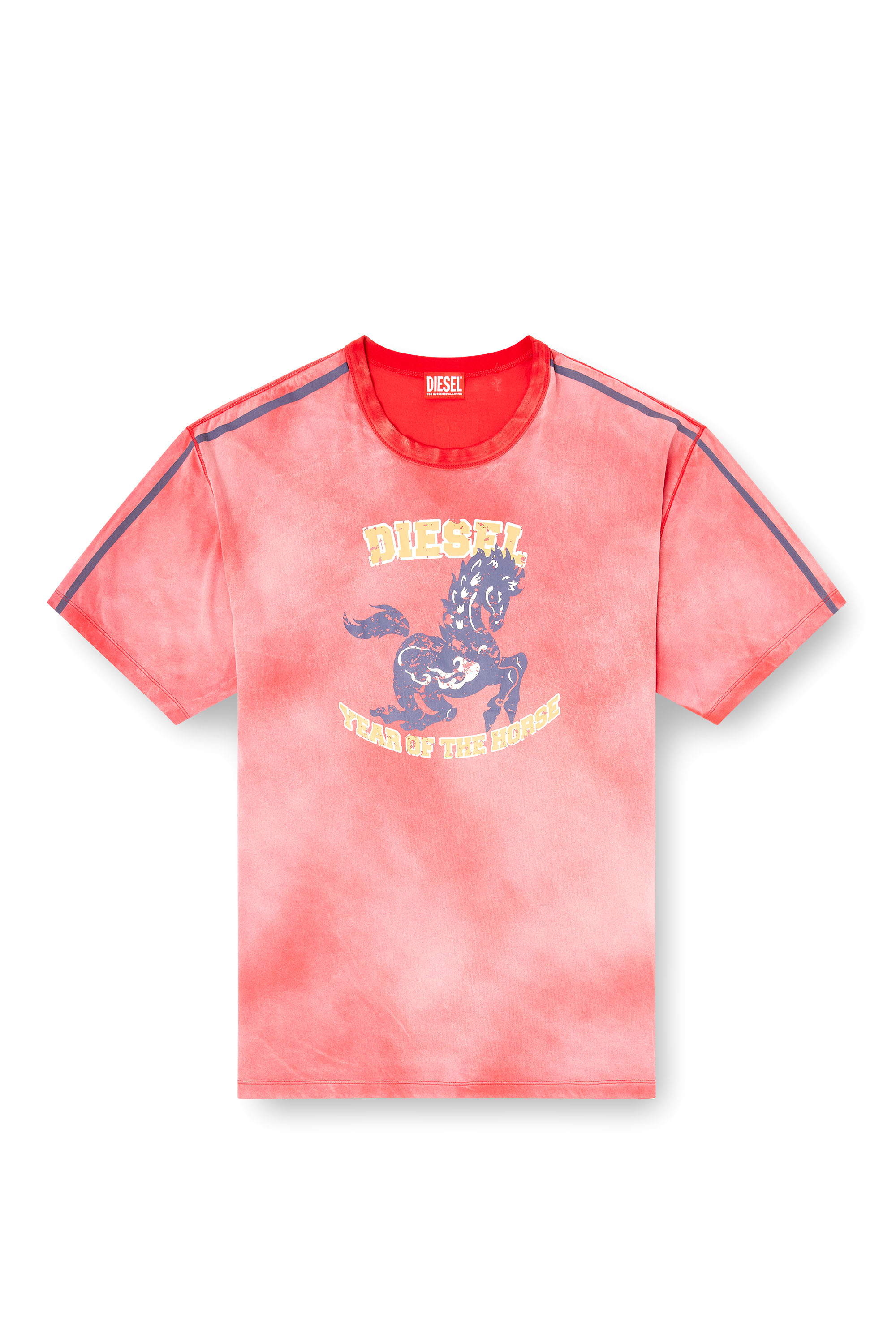 Diesel - CL-T-BOXT-HORSE, T-shirt en coton avec imprim&eacute; graphique cheval Homme in Rouge - 3