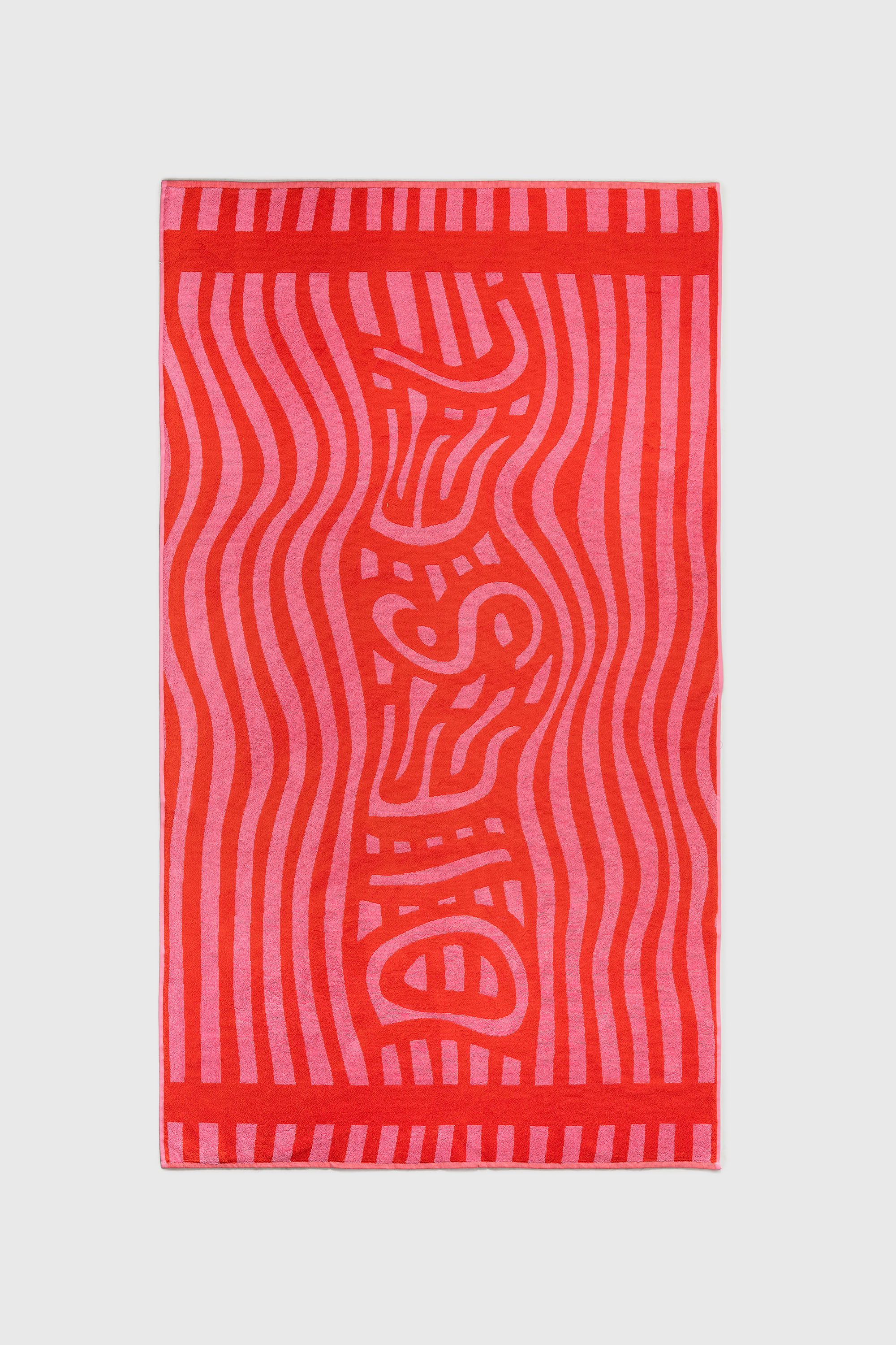 1018163  STRIPES PINK/RED TOWEL