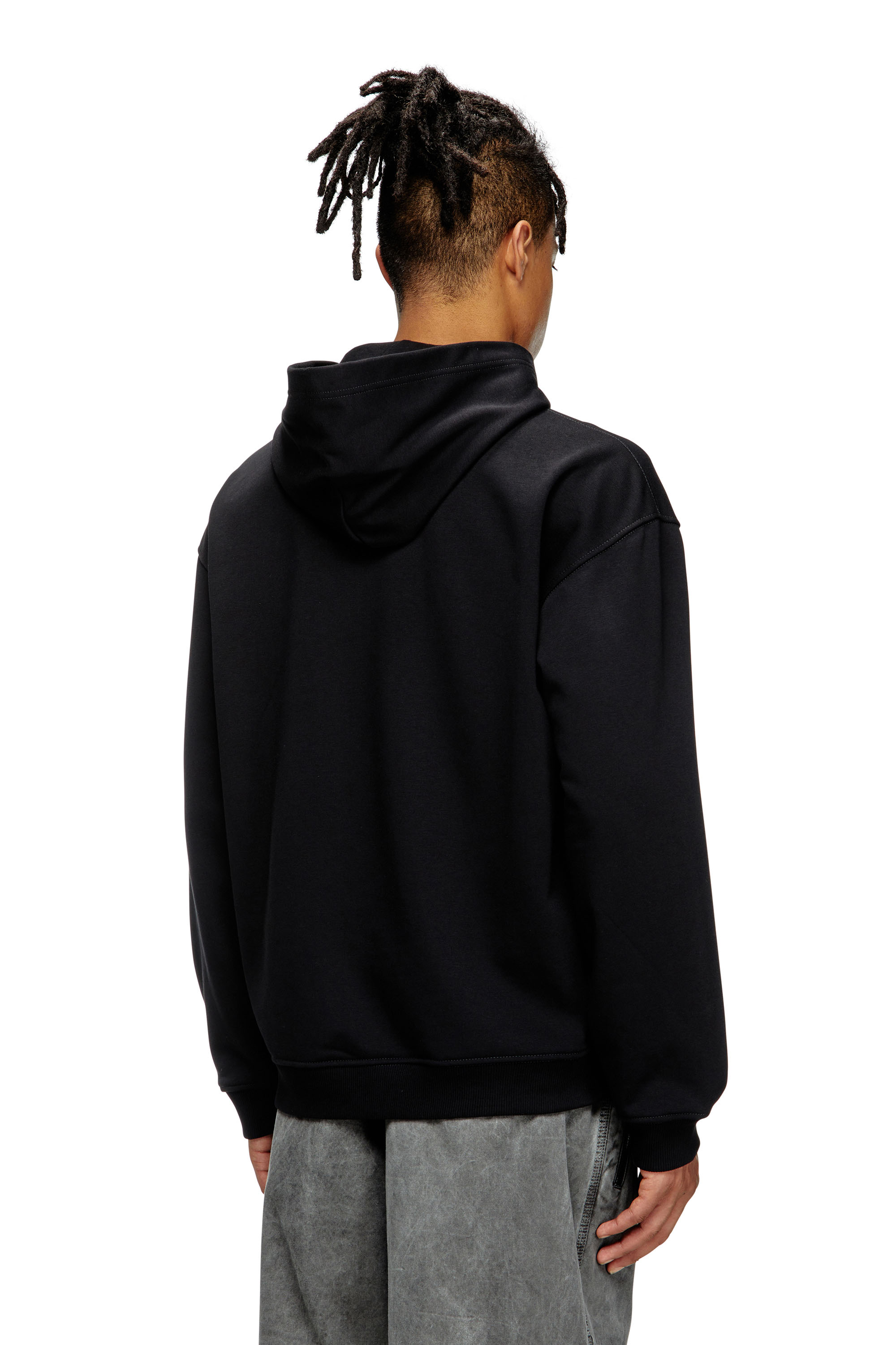 Diesel - S-BOXT-HOOD-T3, Sweat-shirt à capuche avec imprimé effet spray Homme in Noir - 2