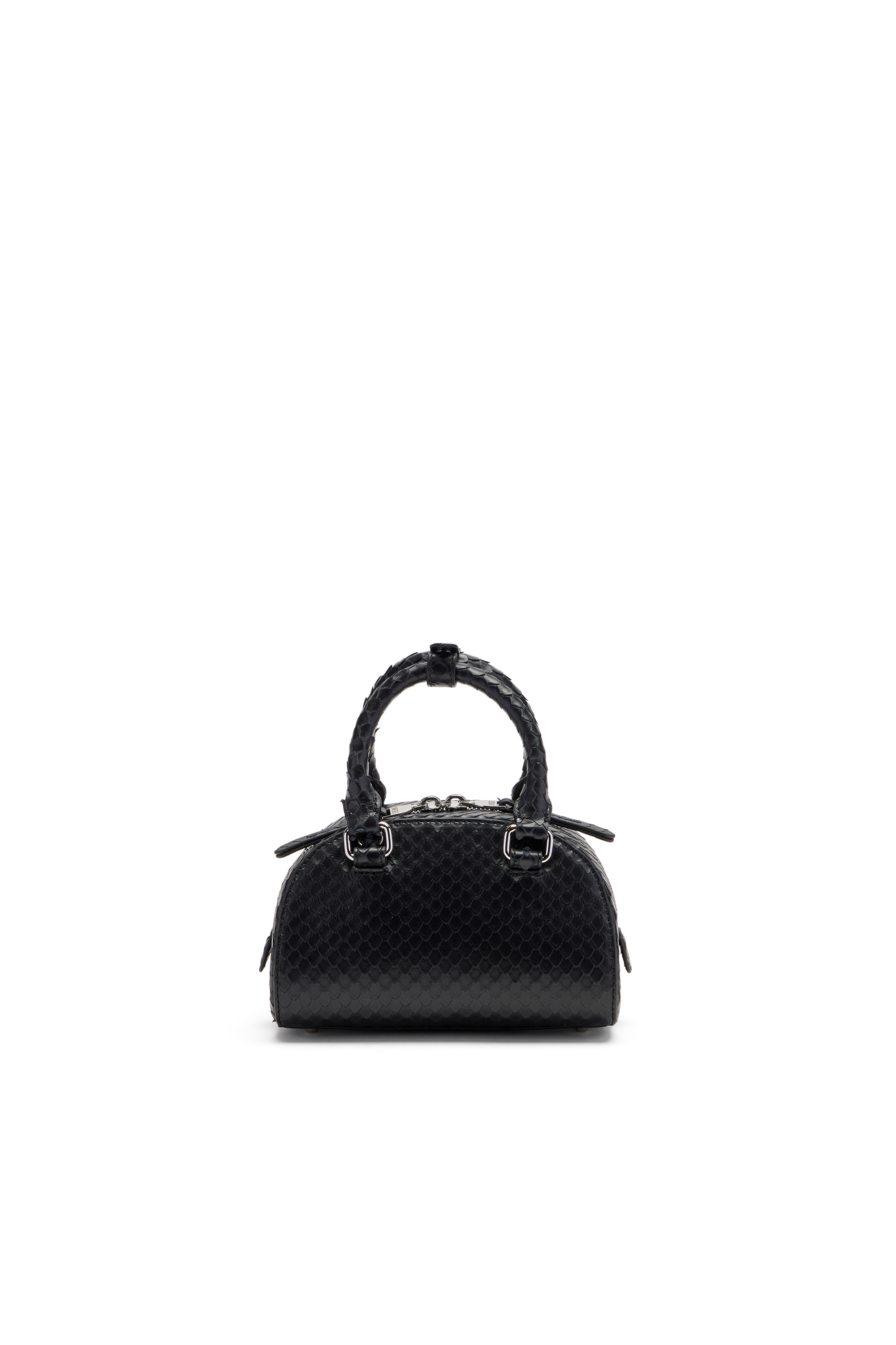 Diesel - 1DR DOME CROSSBODY, 1DR Dome-Sac bowling mini en cuir effet serpent Femme in Noir - 2