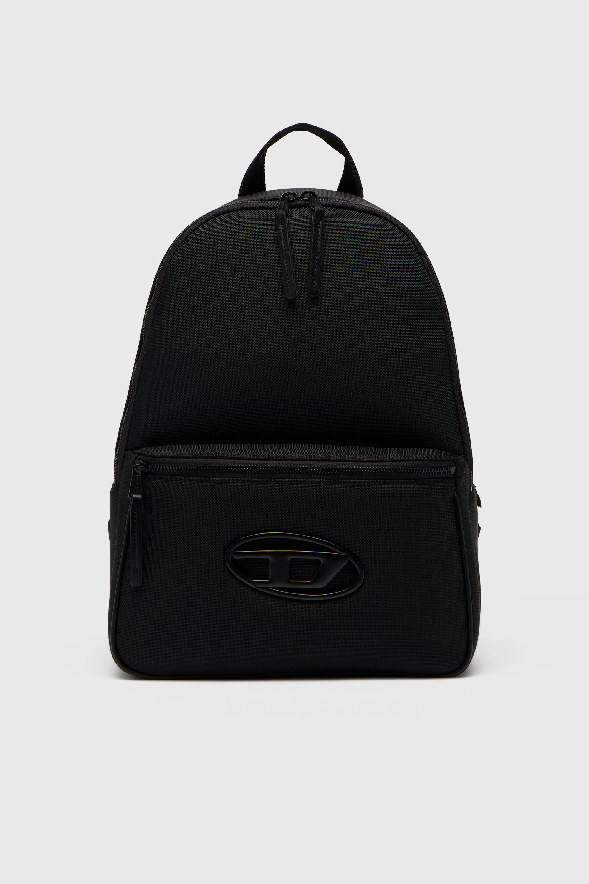 Diesel - HOLI-D BACKPACK M, Holi-D - Sac &agrave; dos en nylon avec logo Oval D Mixte in Noir - 2