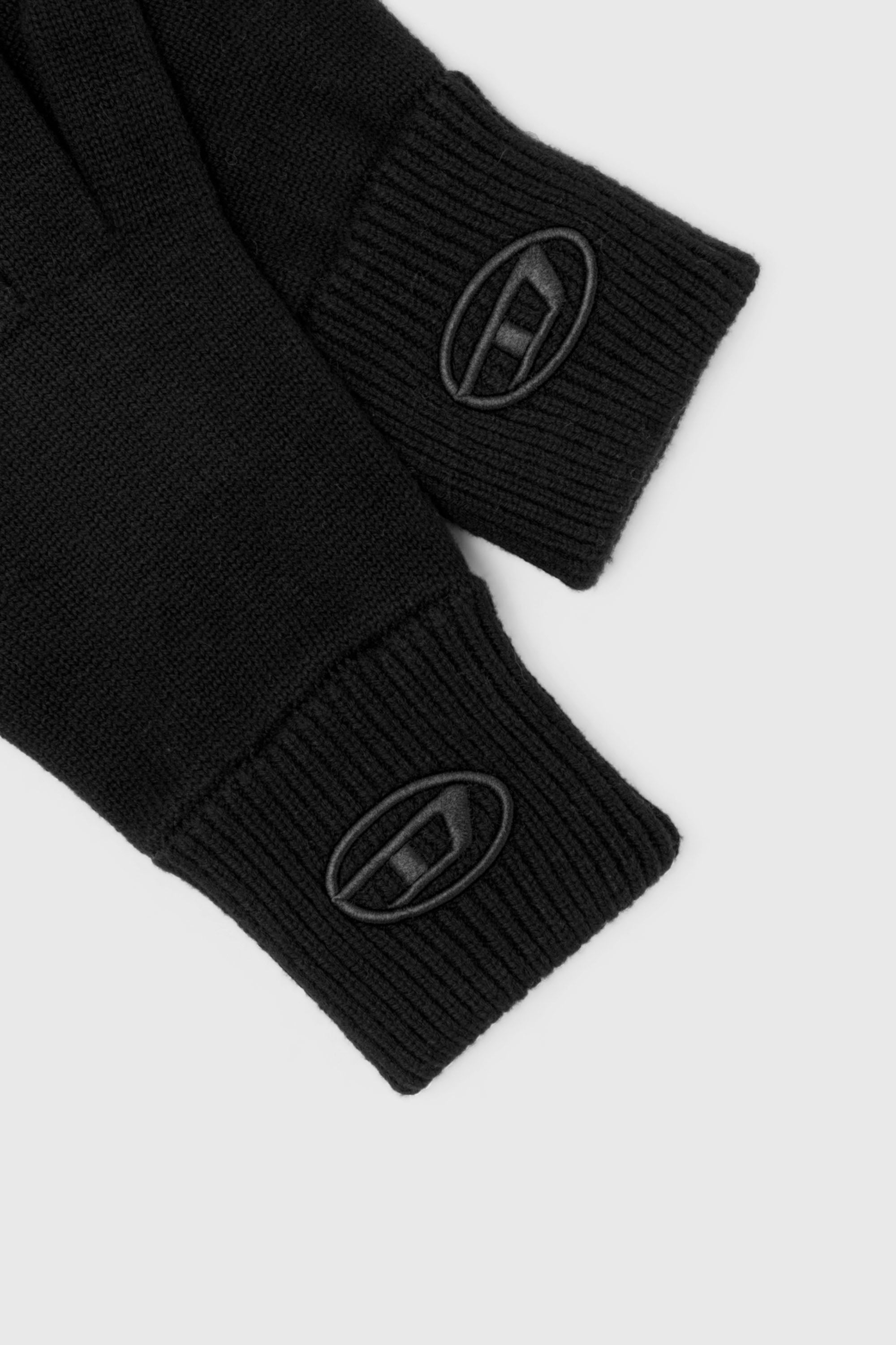 Diesel - K-CODY-A, Gants en m&eacute;lange de laine avec logo brod&eacute; Mixte in Noir - 2