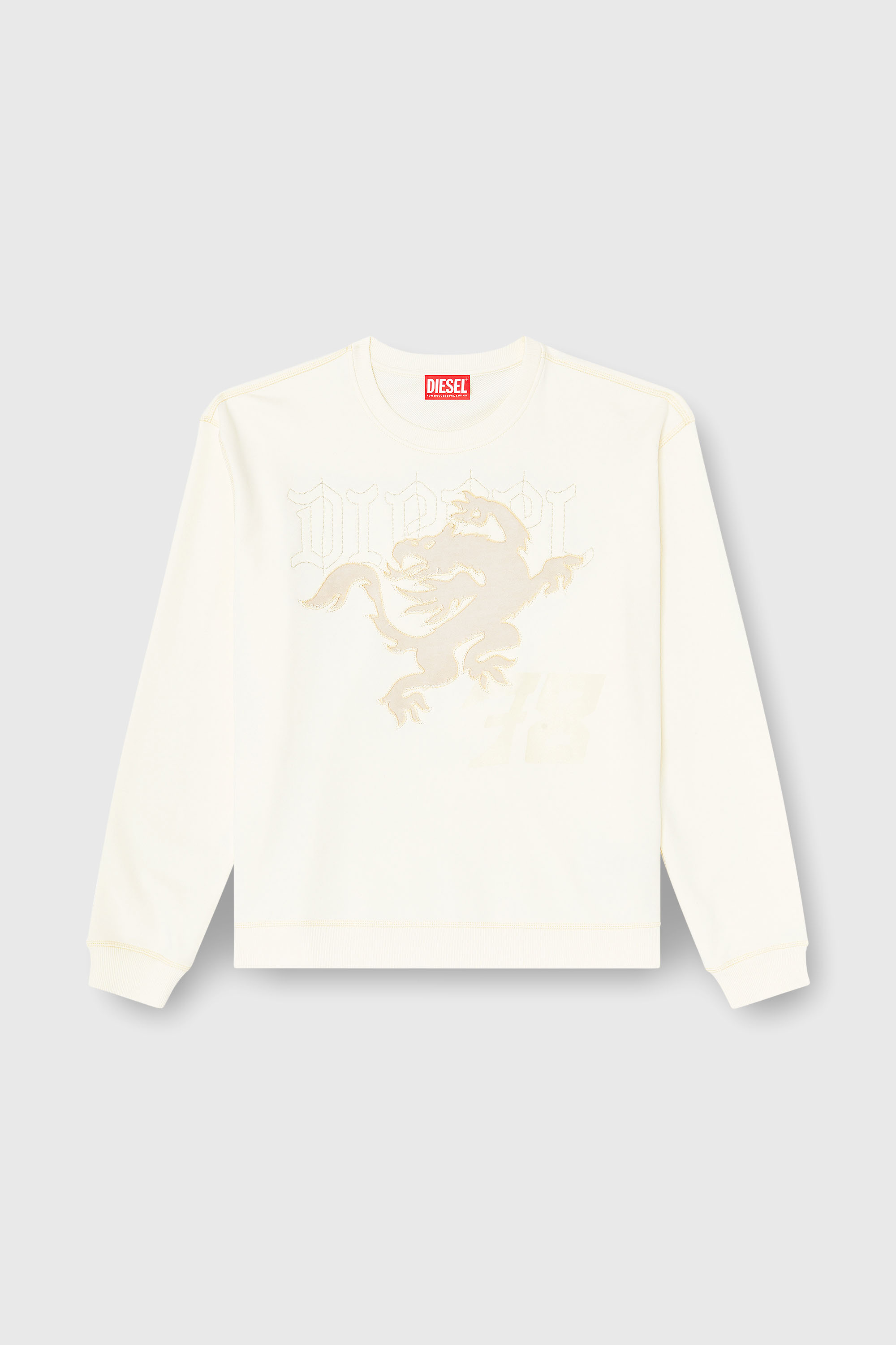 Diesel - S-NORM-AA3, Sweat-shirt avec broderie et imprim&eacute; Homme in Blanc - 2