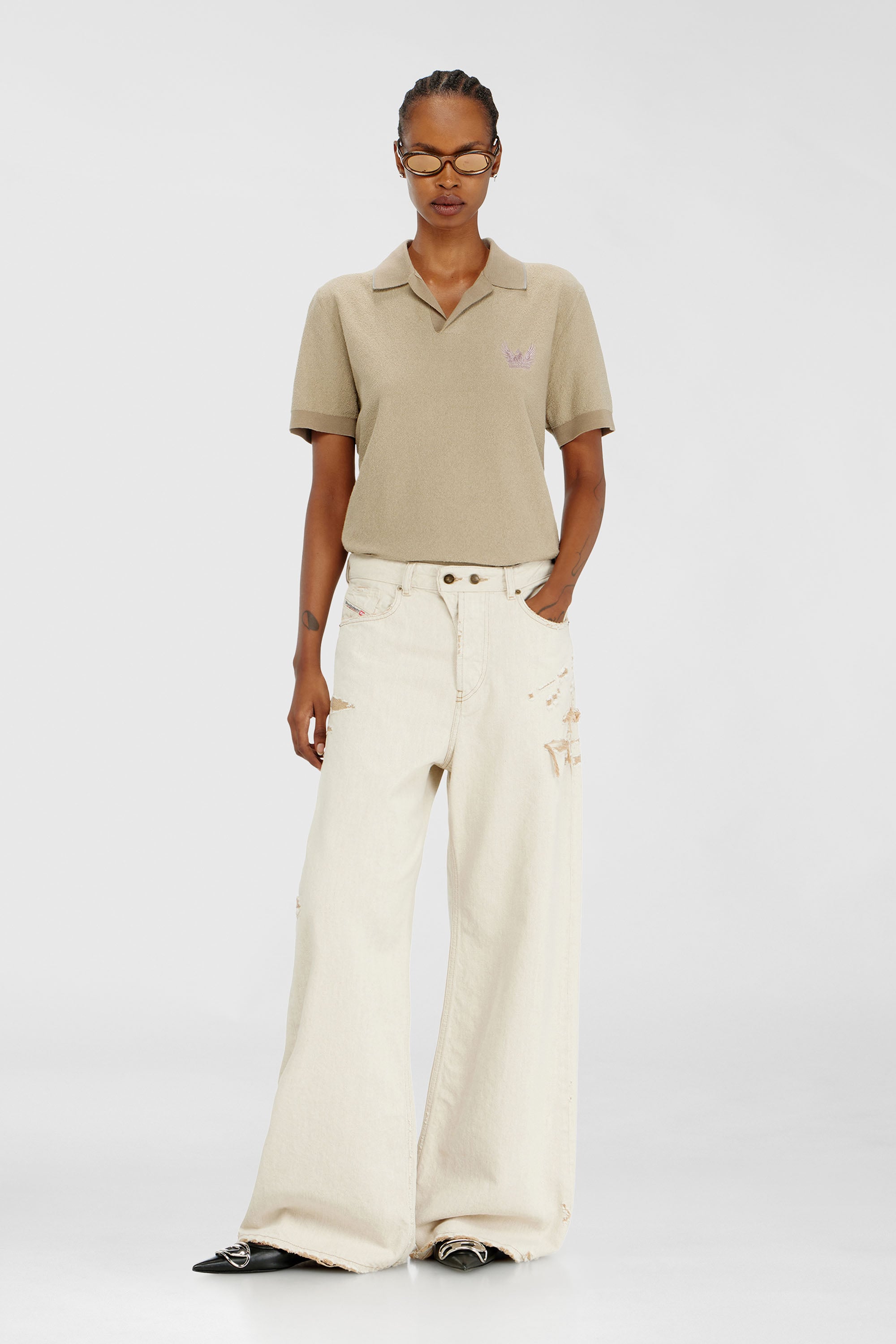 Diesel - Relaxed Jeans 1996 D-Sire 09P89 Femme, Beige - Image 1