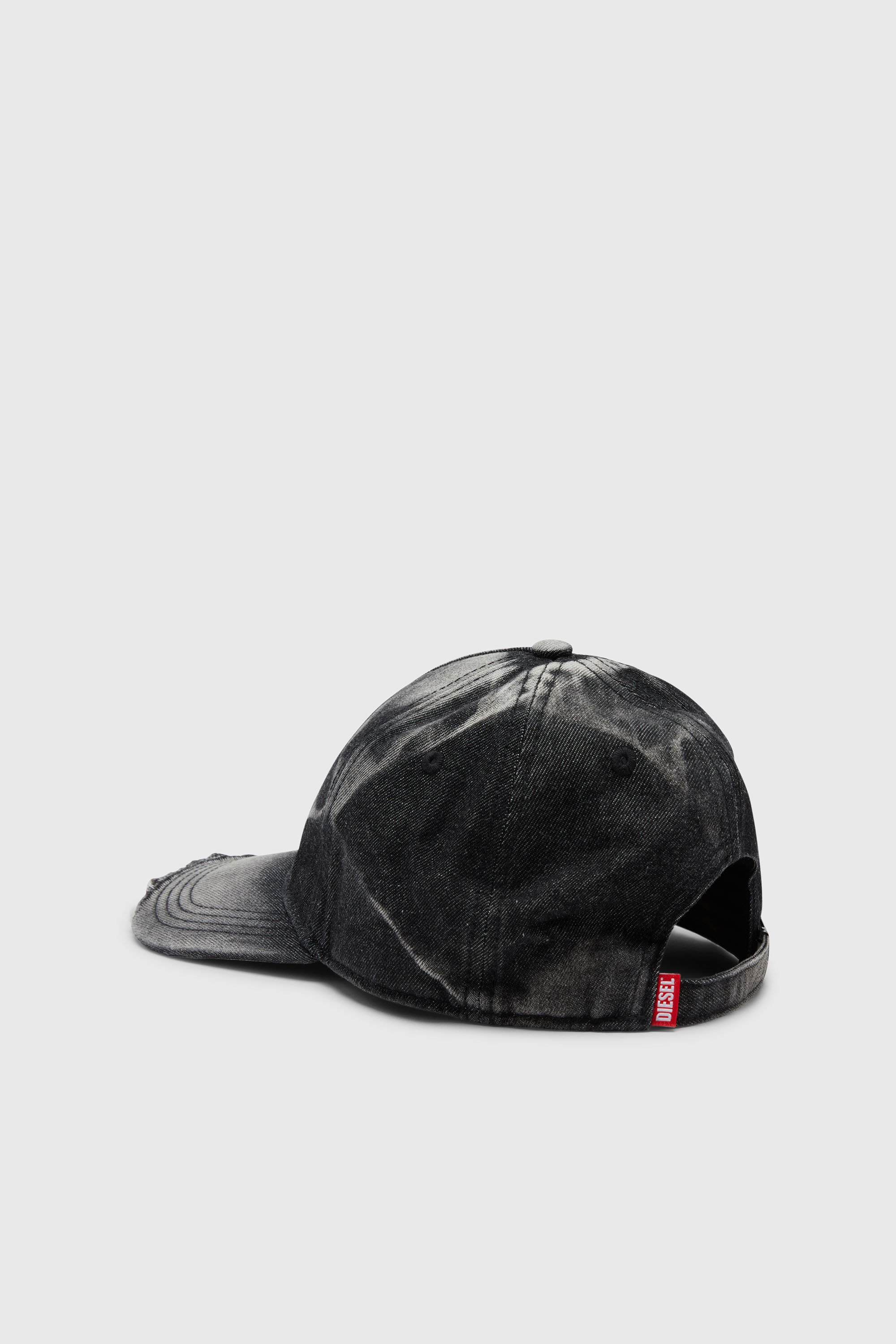 Diesel - C-SEYMON-BLACK, Casquette de baseball en denim effet &laquo; destroyed &raquo; Homme in Noir - 2