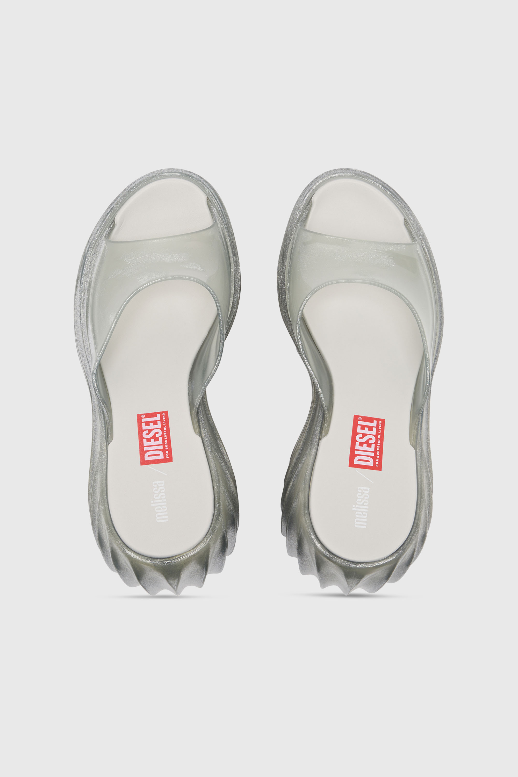 Diesel - MELISSA QUANTUM PLATFORM, Mule &agrave; plateforme en Melflex&reg; Femme in Gris argent&eacute; - 4