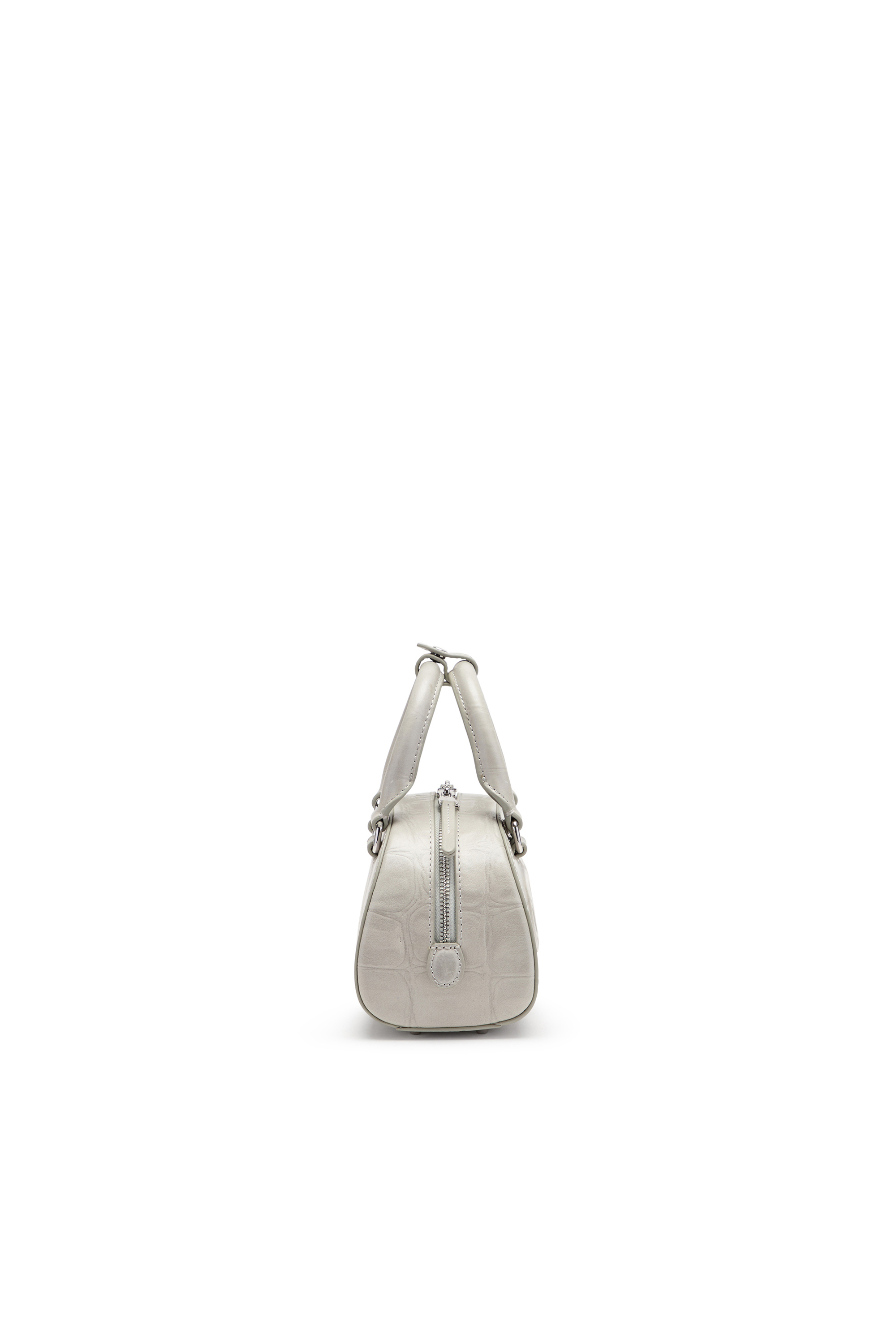 Diesel - 1DR DOME CROSSBODY, 1DR Dome-Mini sac bowling en cuir effet croco Femme in Gris - 4