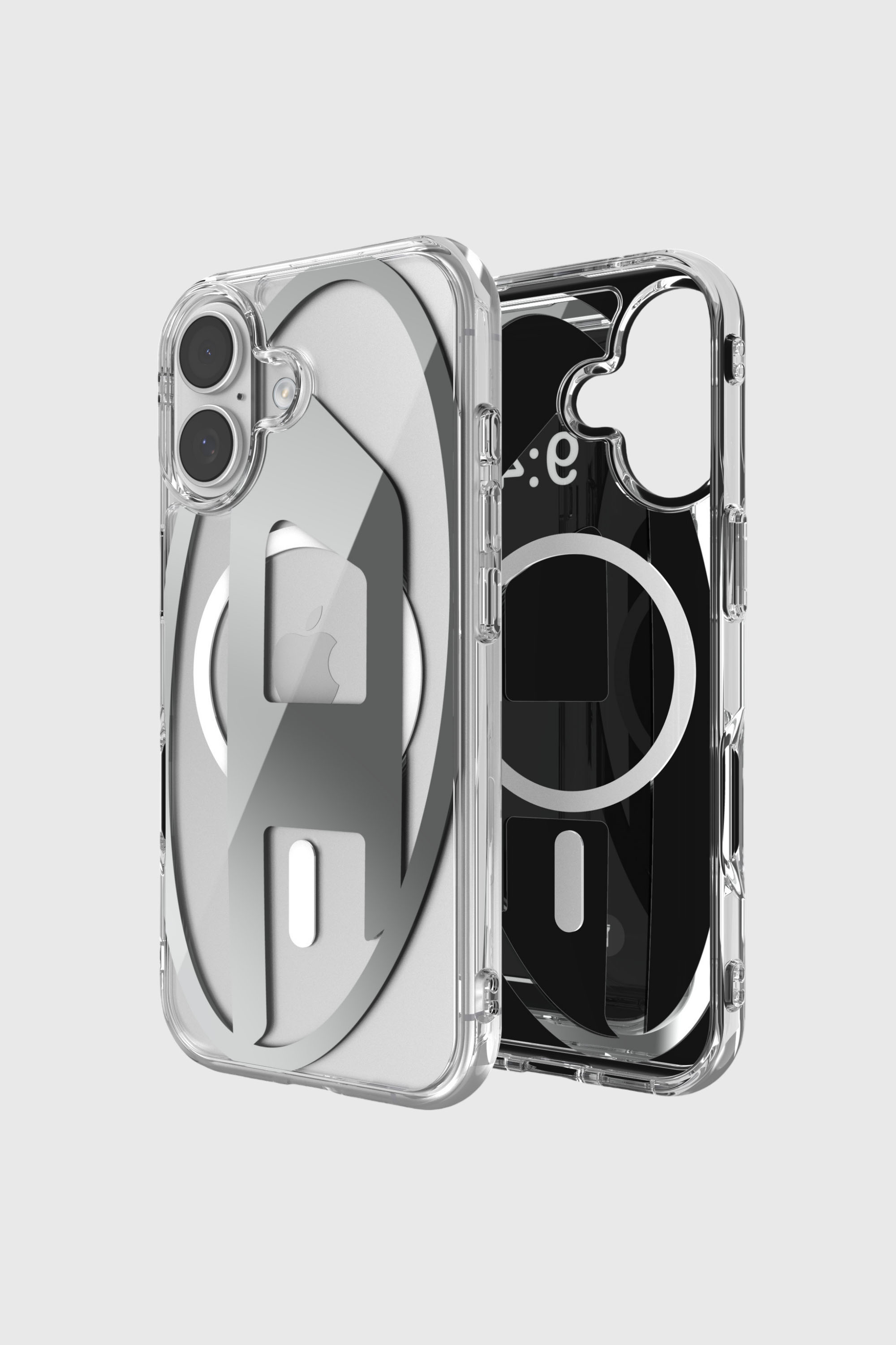 Diesel - 60411 AOP CASE, Unisex's Oval D metallic case with magsafe for iPhone 17 in Grey - 1