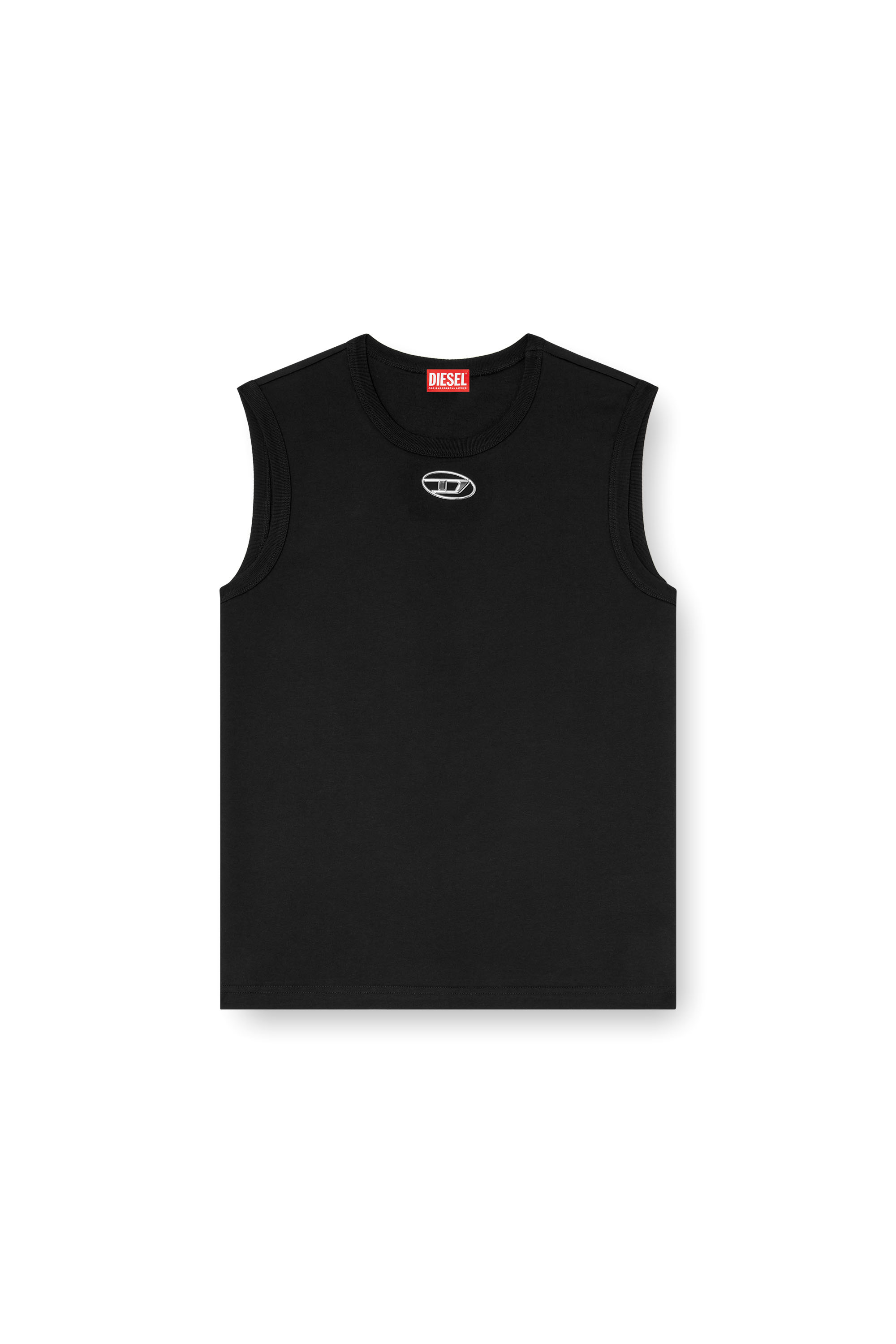 Diesel - T-BISCO-OD, Débardeur avec Oval D métallisé Homme in Noir - 3