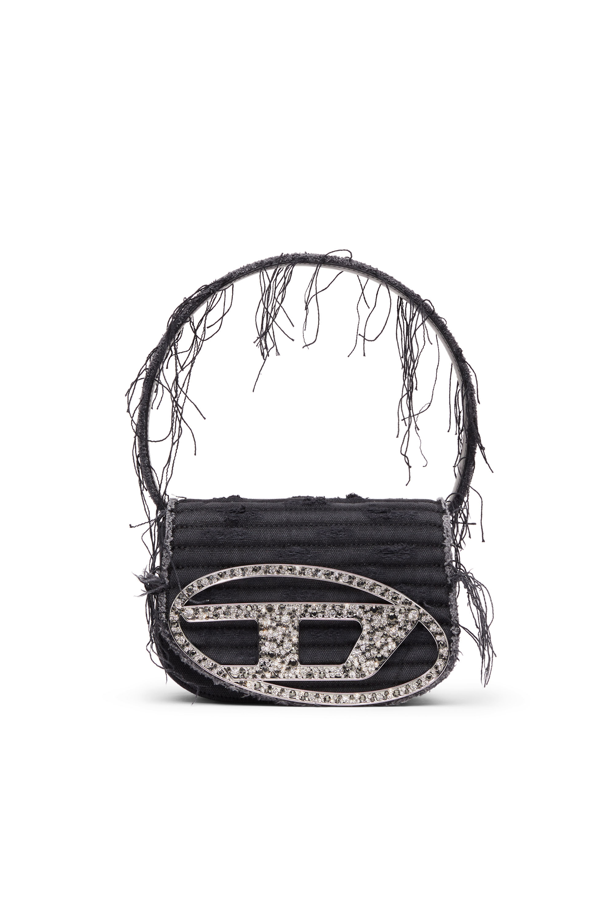 Diesel - 1DR, 1DR-Sac à bandoulière emblématique en toile et cuir Femme in Noir - 1