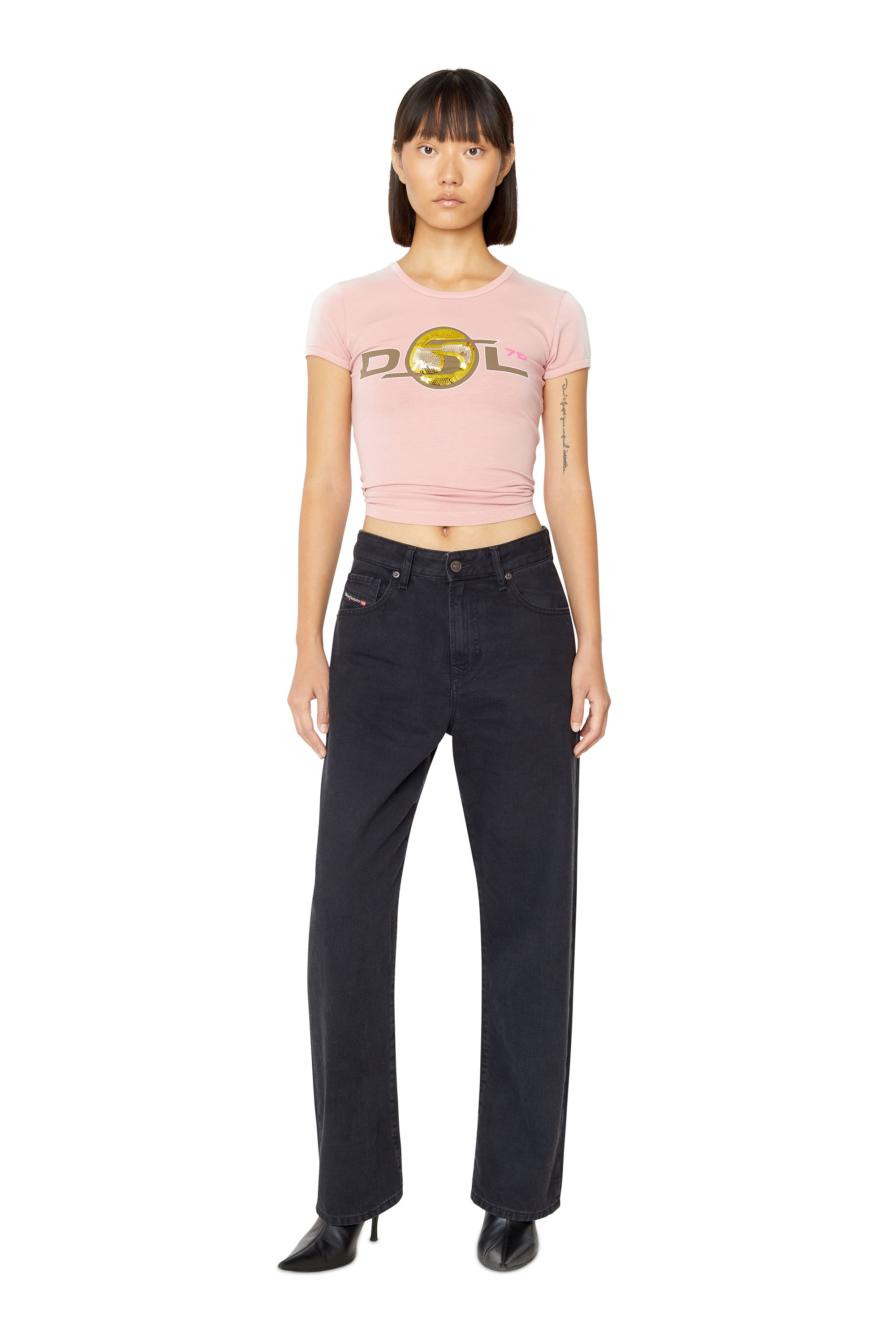 Diesel - Straight Jeans 1999 D-Reggy Z09RL Femme, Noir/Gris fonc&eacute; - Image 1