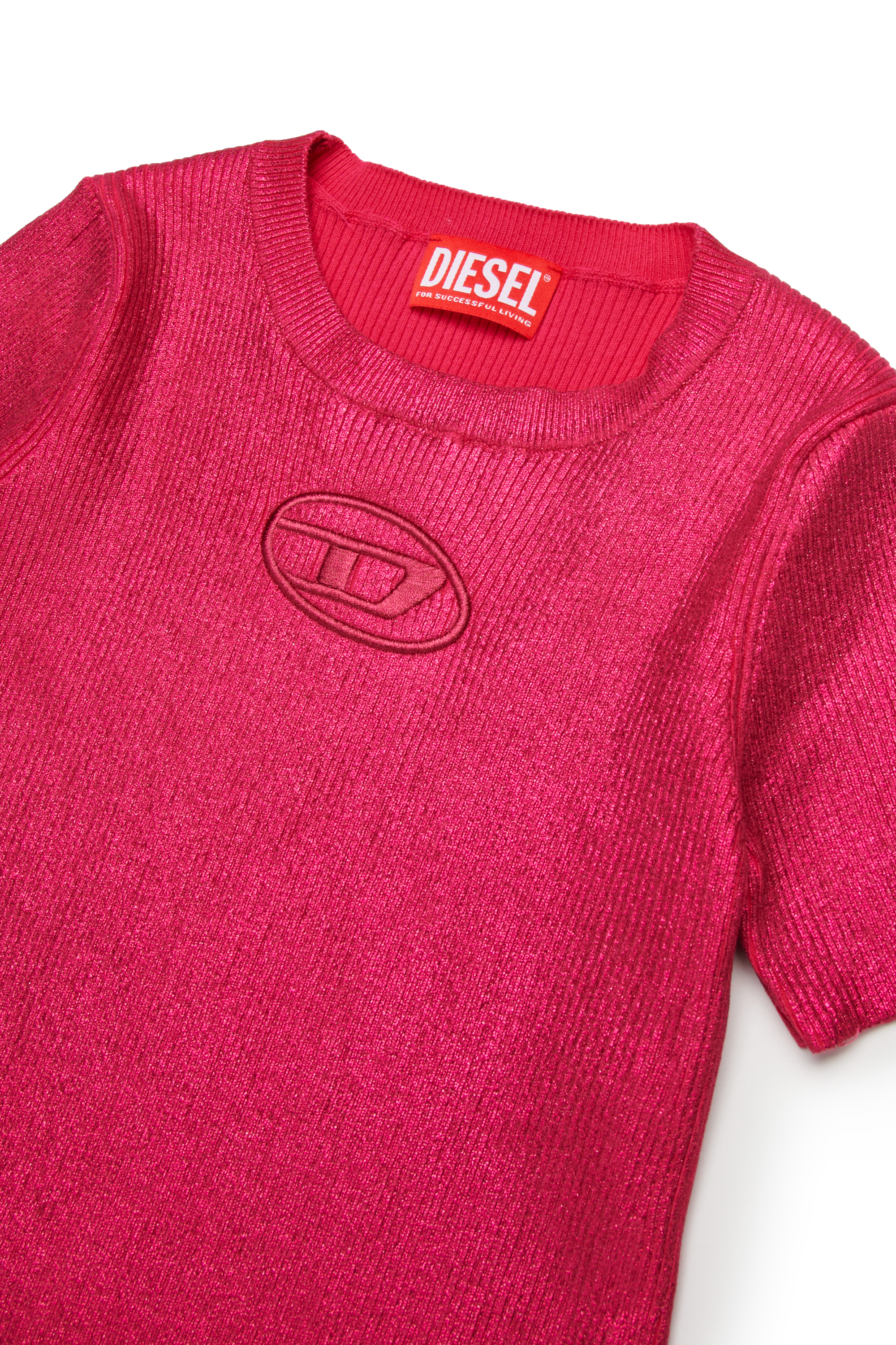 Diesel - DMONERVAX, Robe c&ocirc;tel&eacute;e m&eacute;tallis&eacute;e Femme in Rose - 3
