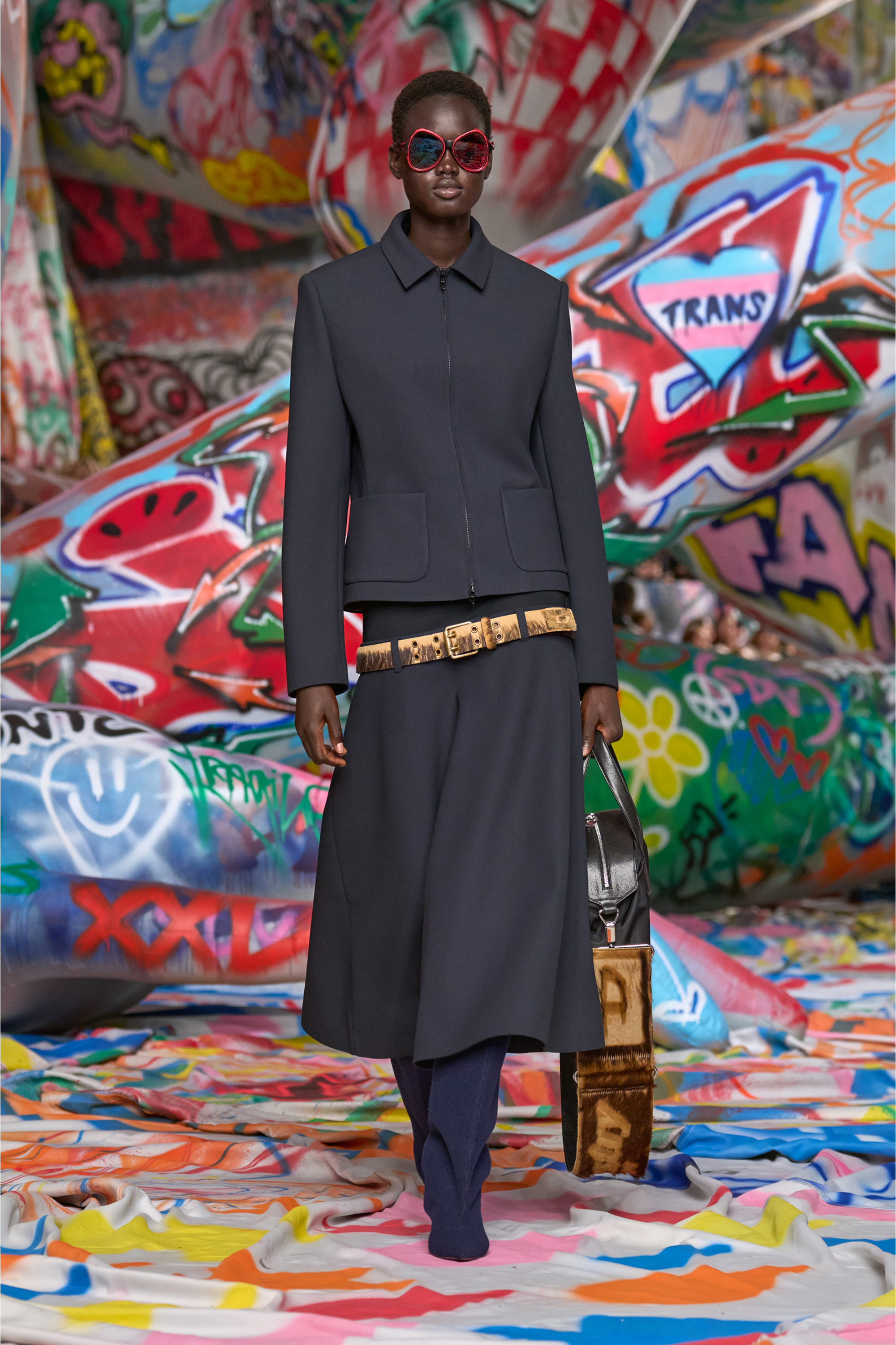 Diesel - G-CESARA-BOND, Veste &agrave; col en tissu contrecoll&eacute; n&eacute;opr&egrave;ne Femme in Bleu - 3