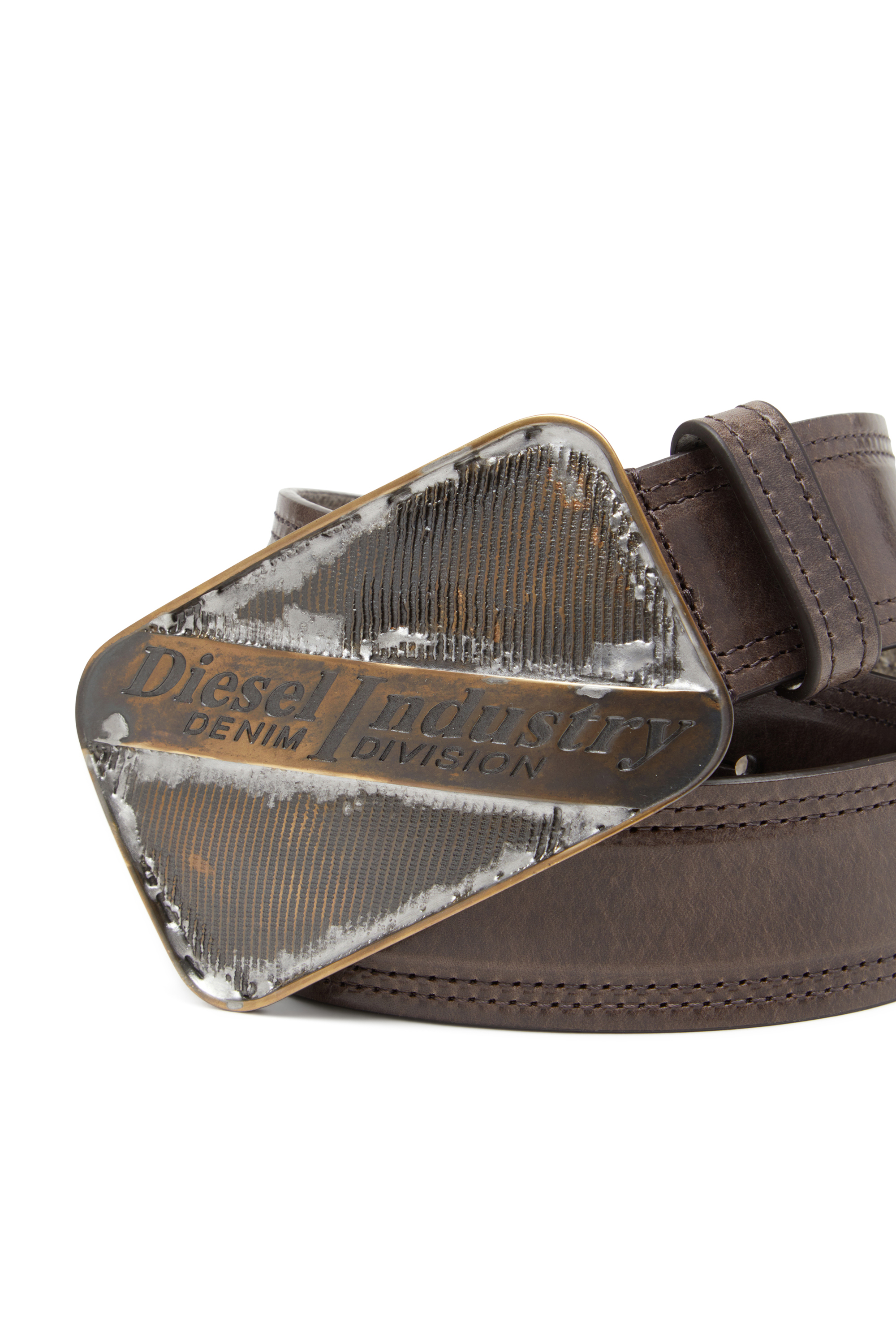 Diesel - B-INDUSTRY, Ceinture d'archives de 4 cm avec boucle effet rouille Homme in Marron - 3