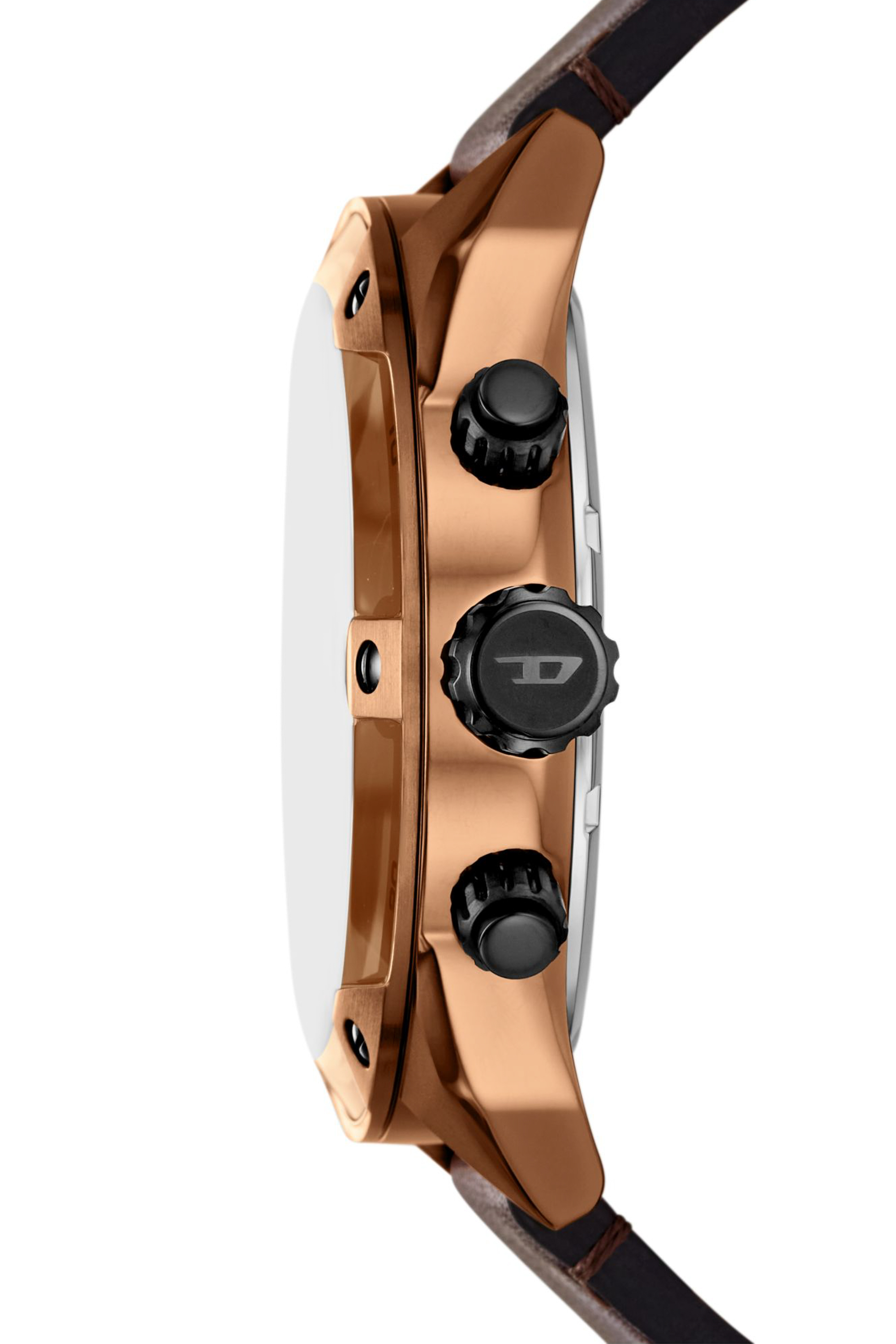 Diesel - DZ4698 WATCH, Montre Spiked en cuir marron Homme in Marron - 3