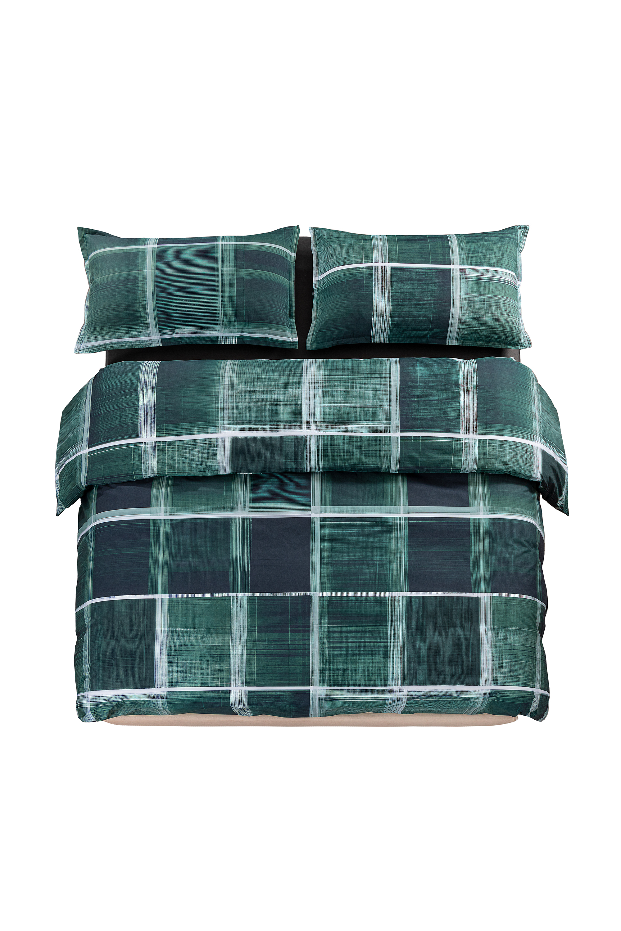 1016332  PSYCHEDELIC CHECKS BLUE  DUVET, Vert