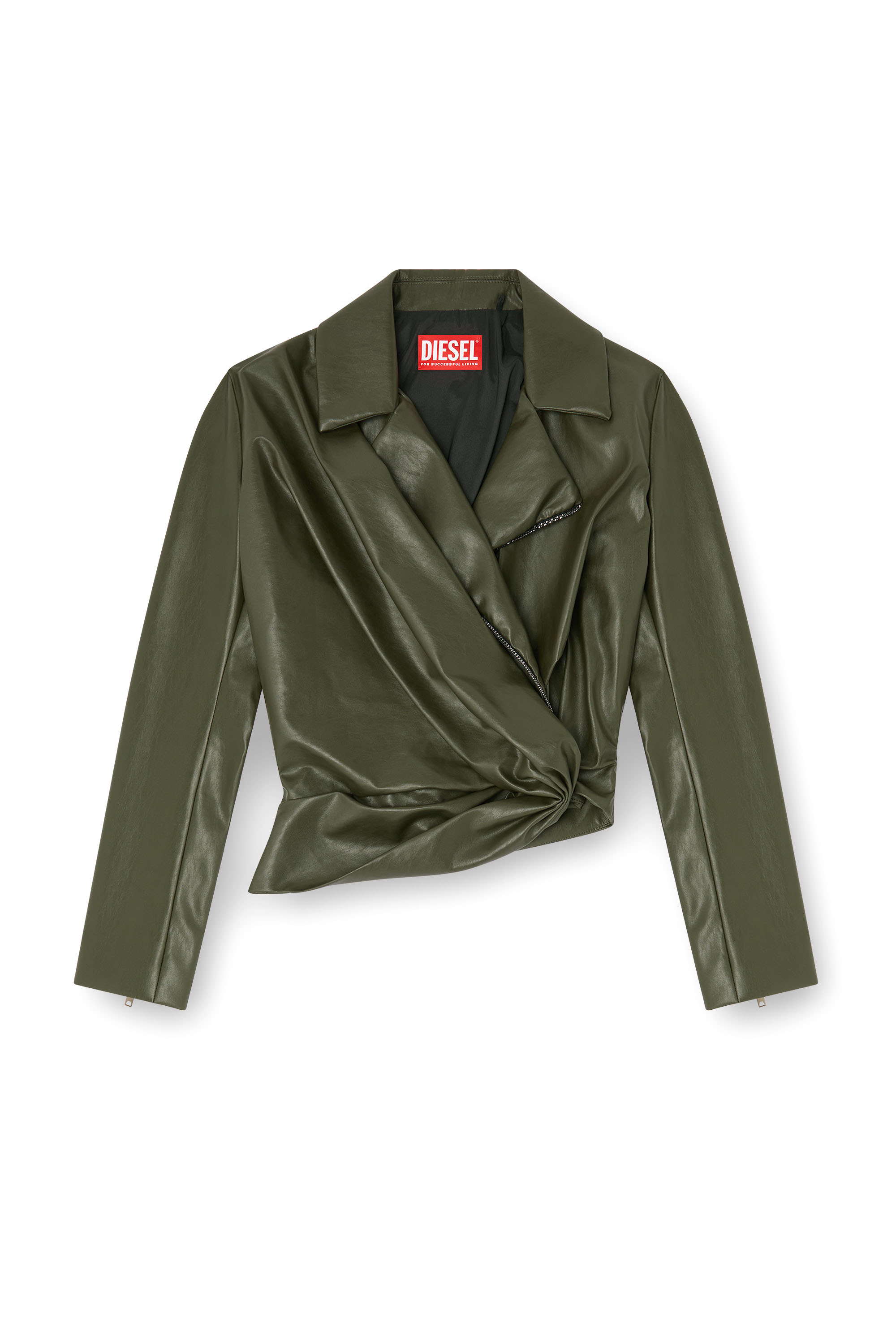 Diesel - G-DRAP, Veste drap&eacute;e effet portefeuille Femme in Vert - 4