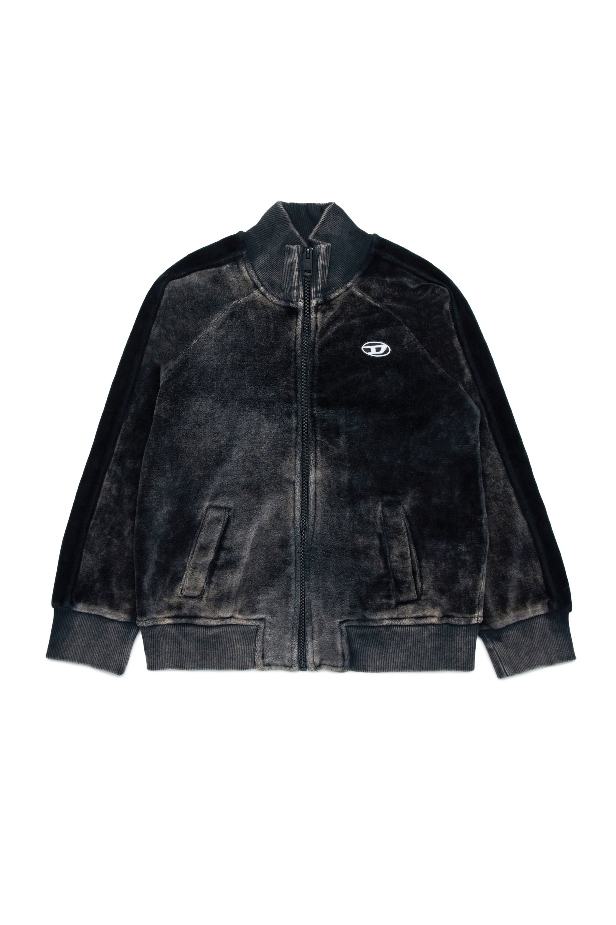 Diesel - SRABAND, Sweat-shirt zippé délavé Mixte in Noir - 1