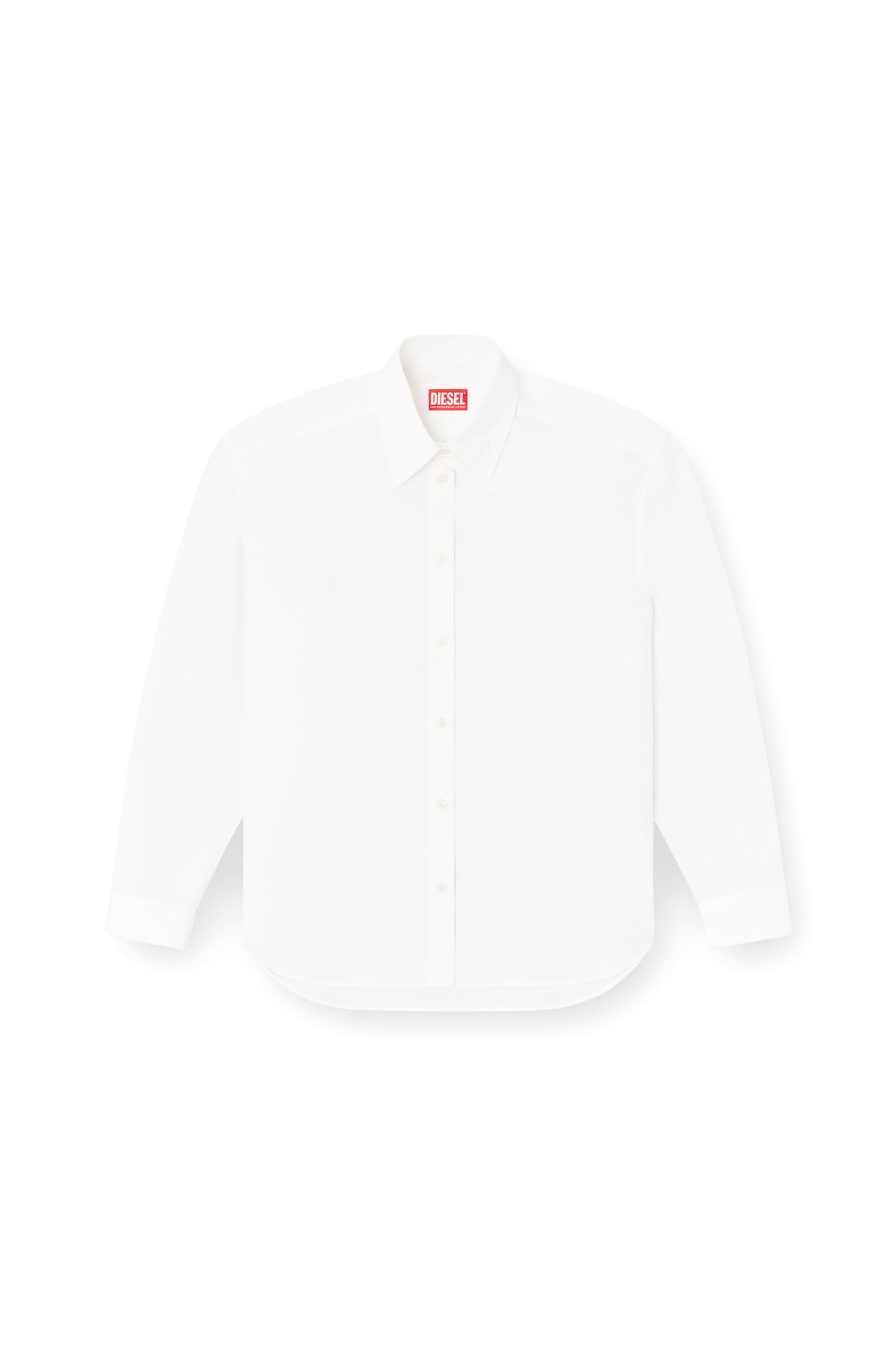 Diesel - S-SIMPLY-C-WN-R1, Chemise style boyfriend avec Oval D Femme in Blanc - 3