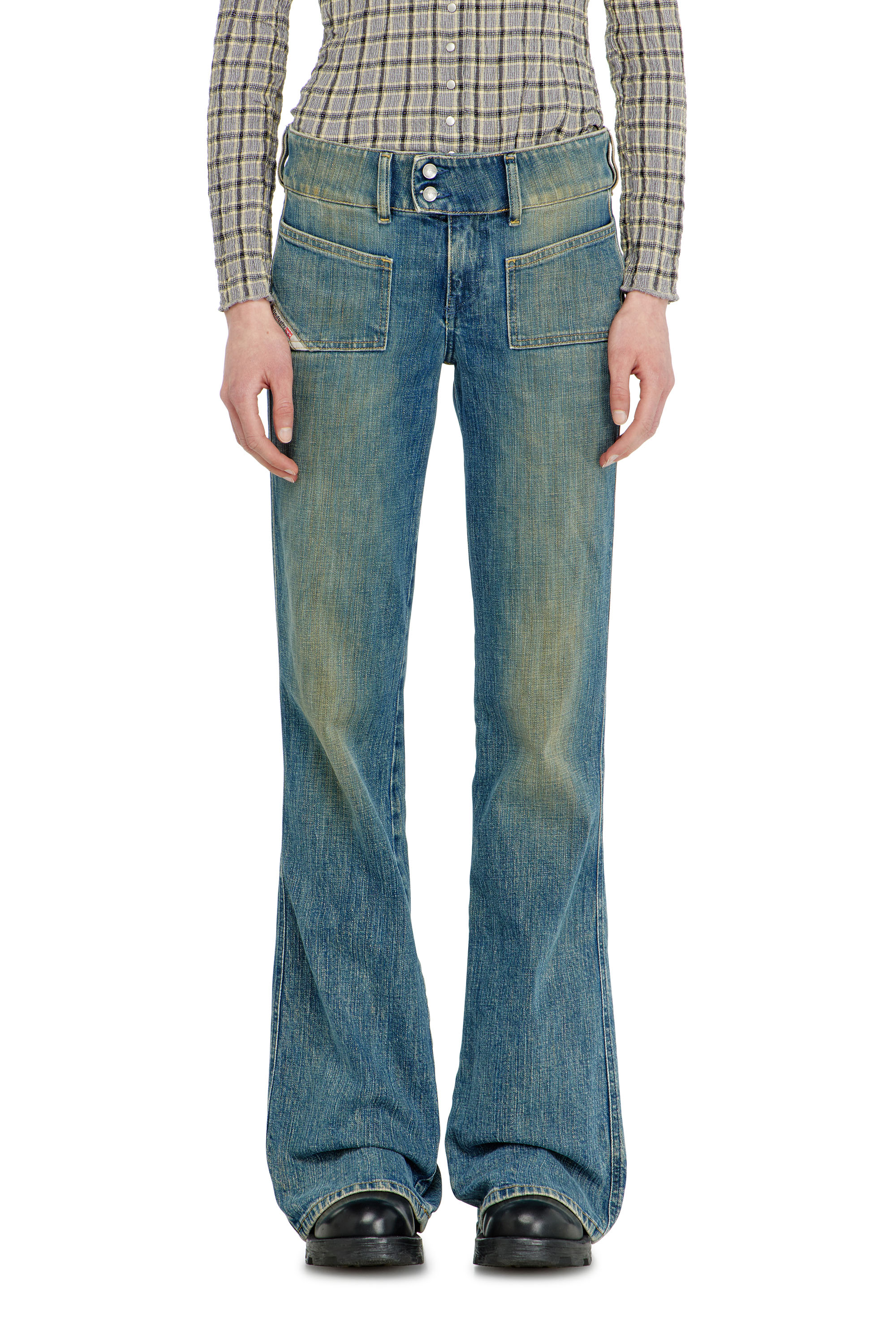 Diesel - Bootcut Jeans D-Hush 007EJ Femme, Bleu moyen - Image 4