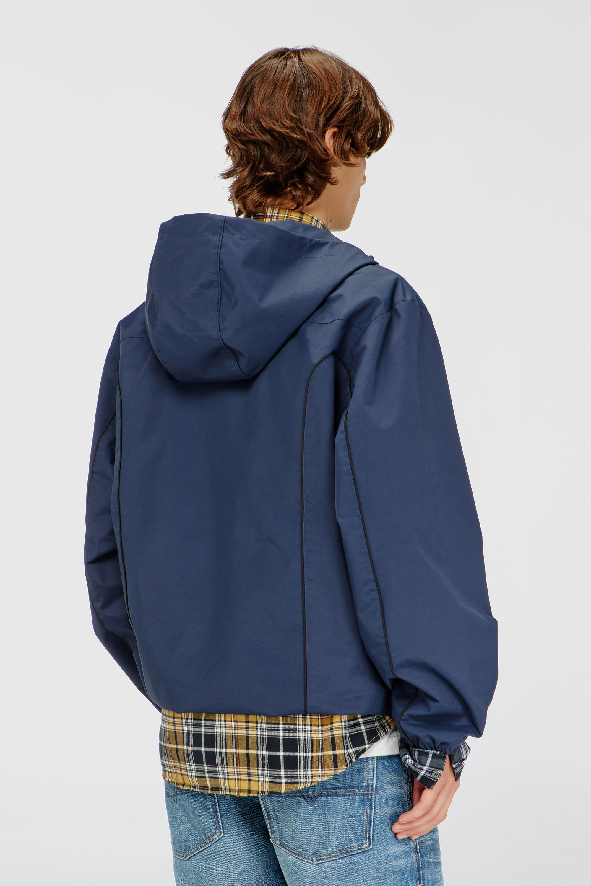 Diesel - J-HIVES-WRD, Coupe-vent avec passepoil contrast&eacute; Homme in Bleu - 4