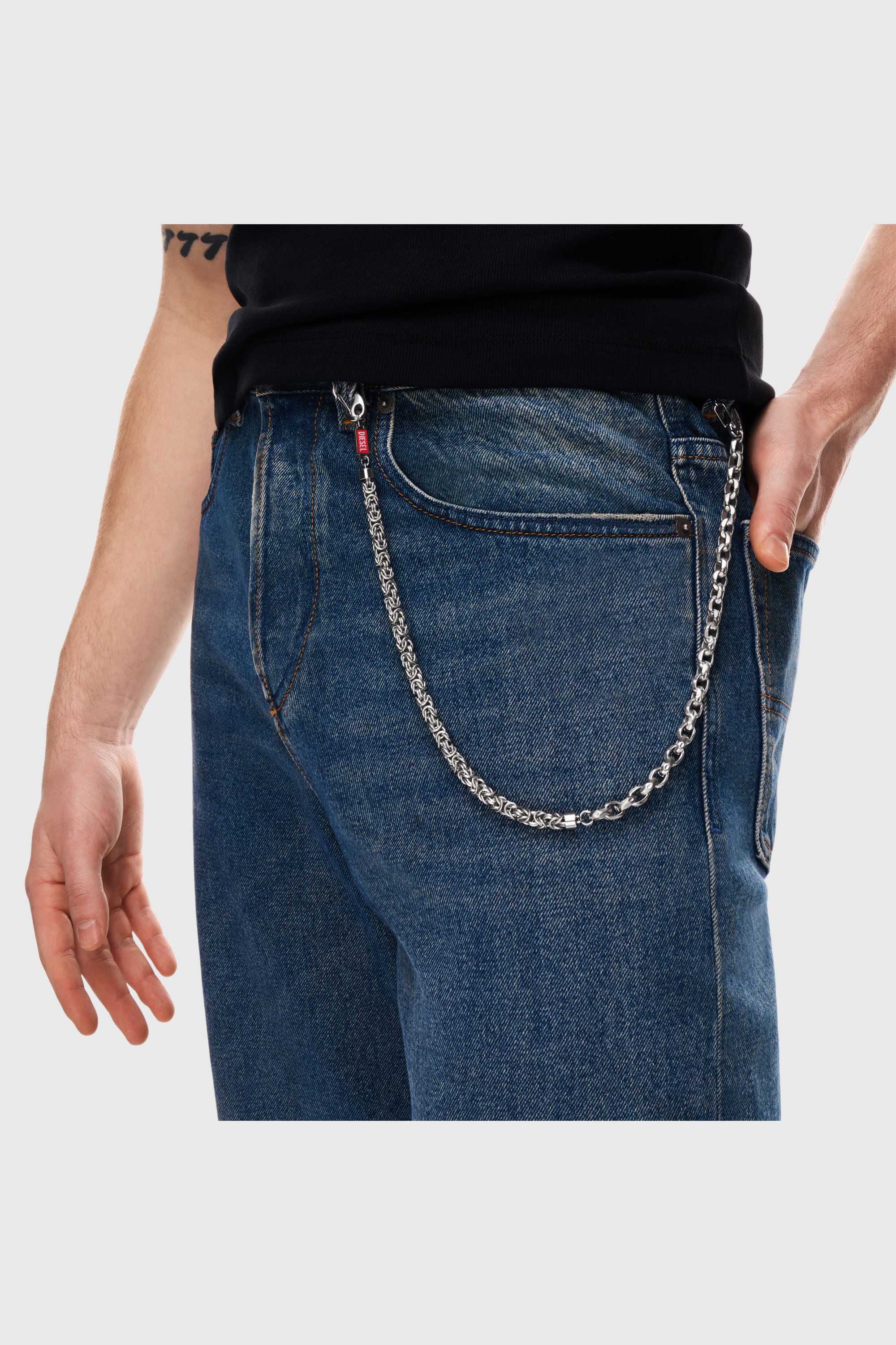 Diesel - DX1694040 JEWELLERY, Cha&icirc;ne multi-usage en acier inoxydable Mixte in Gris argent&eacute; - 5