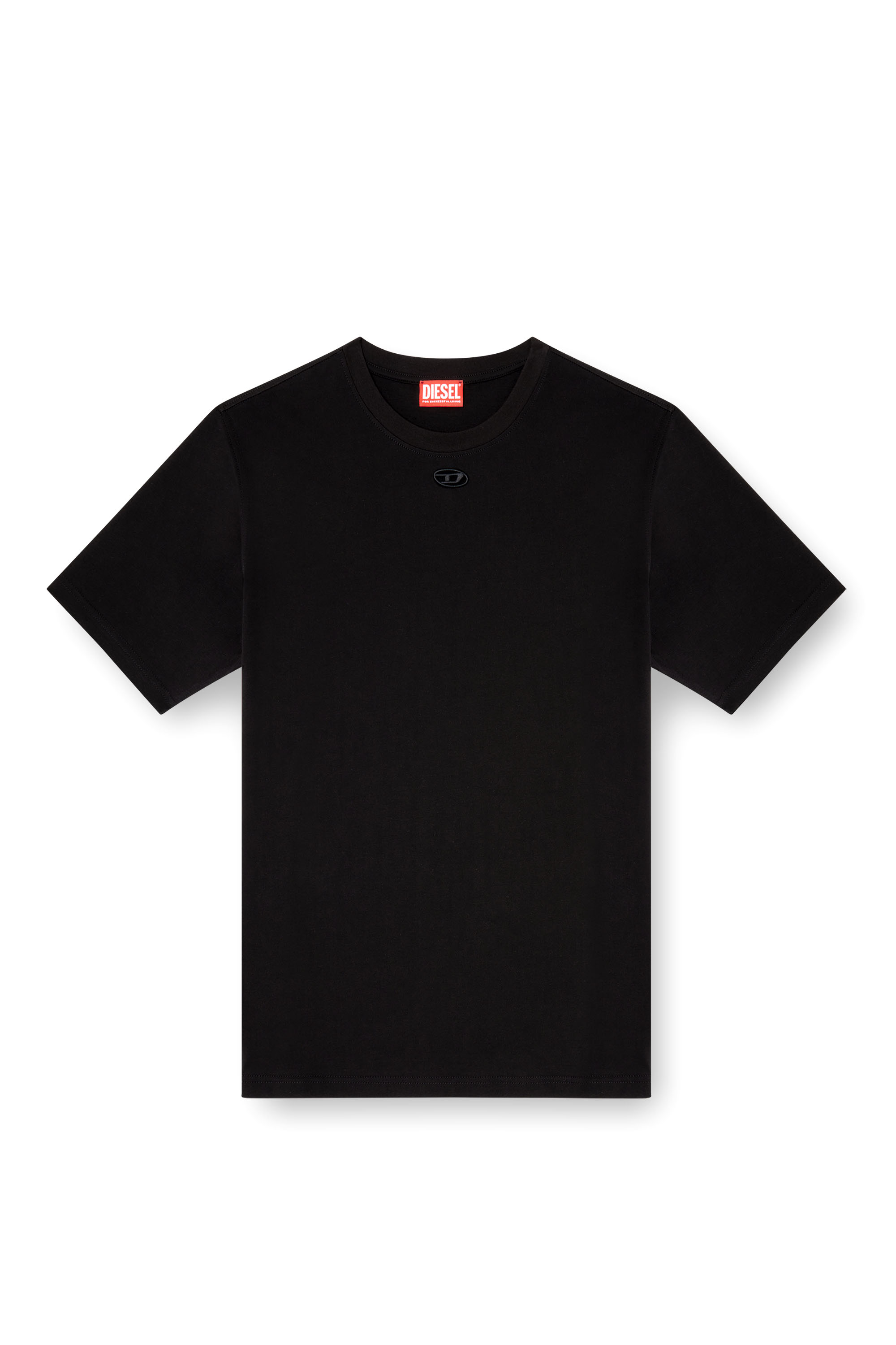 Diesel - T-ADJUST-MAREY, T-shirt avec cut-out à logo Oval D Homme in Noir - 3