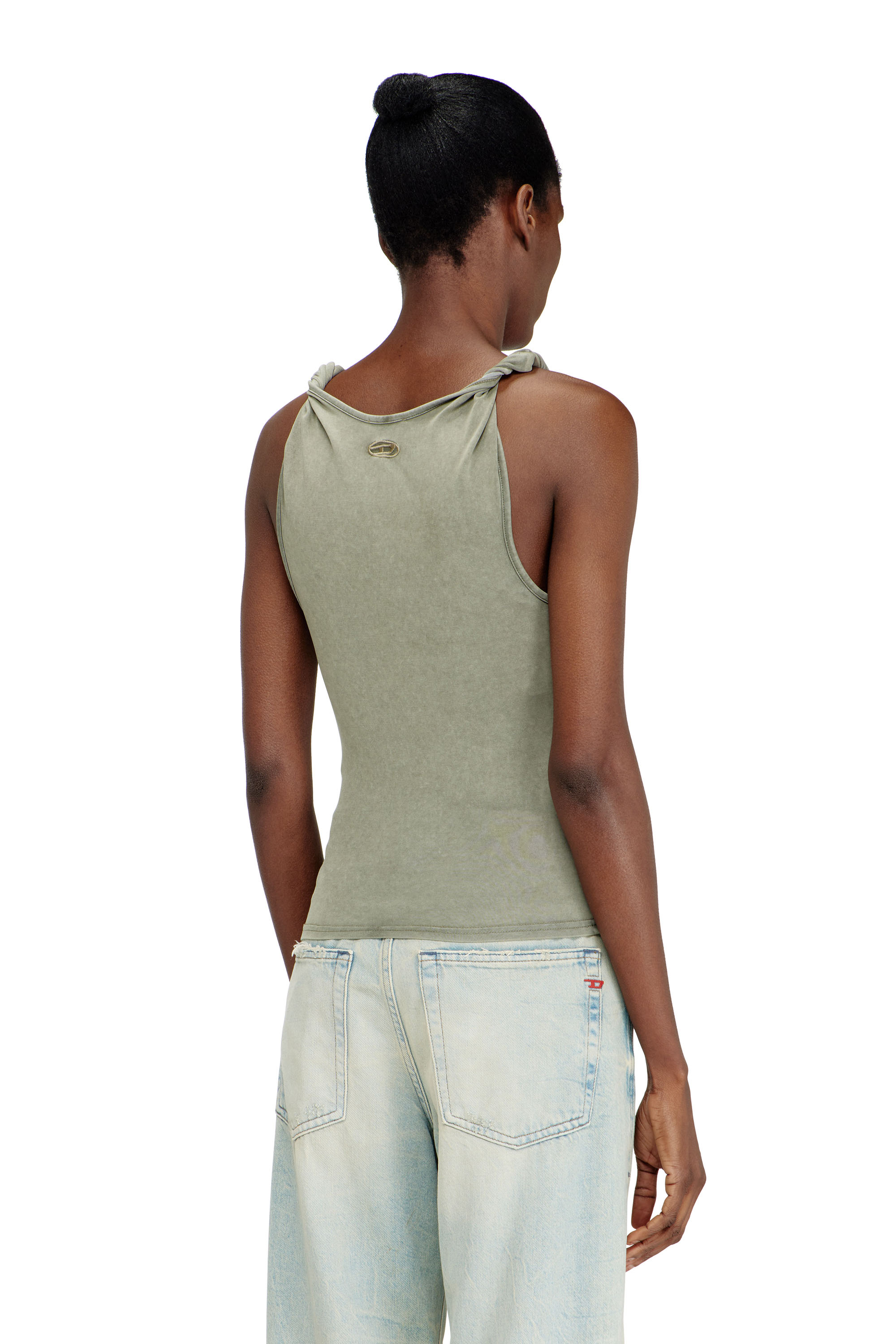 Diesel - T-TWY-S1, D&eacute;bardeur &agrave; bretelles torsad&eacute;es Femme in Vert - 4