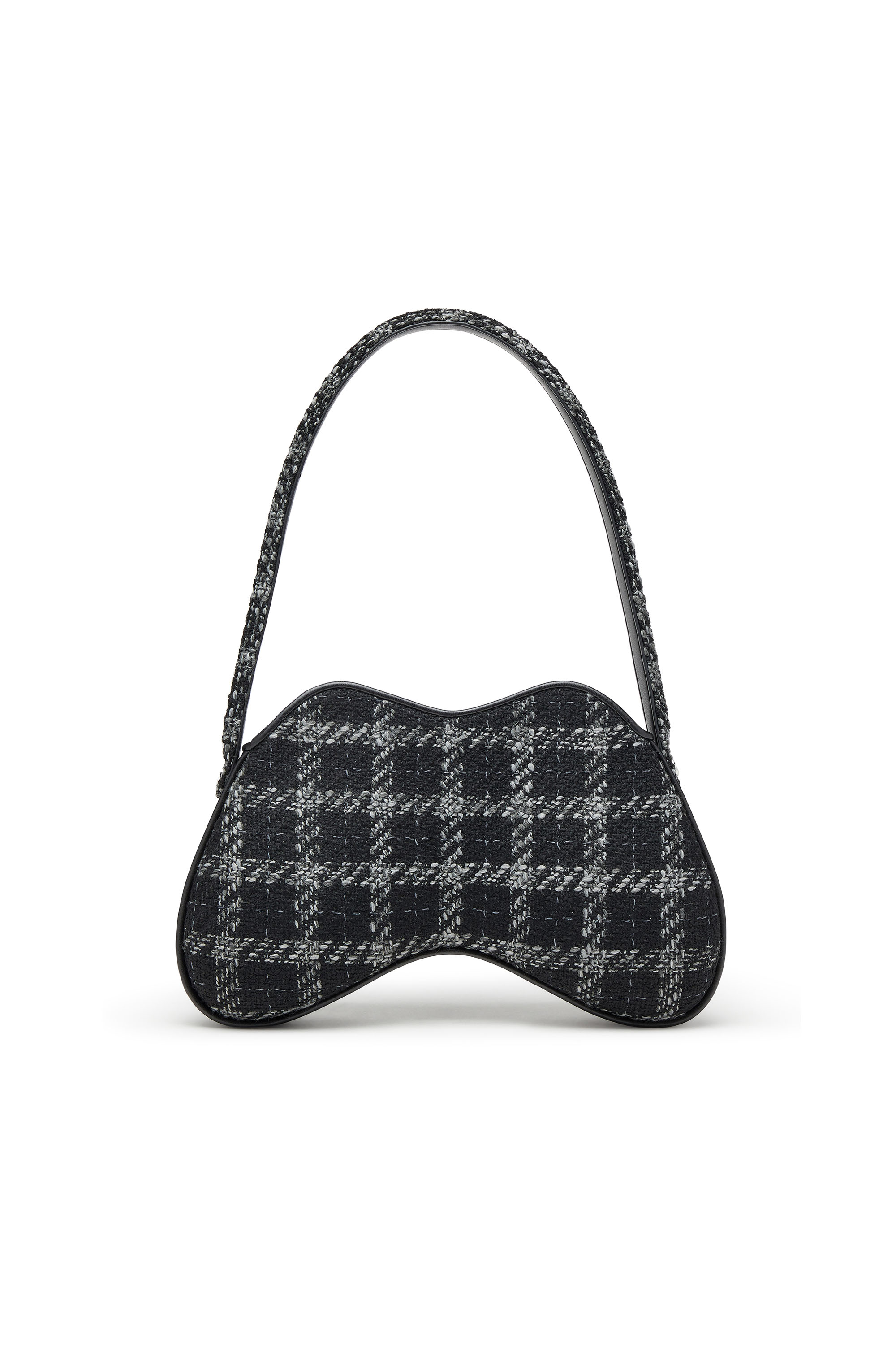 Diesel - DOUBLE-D SHOULDER, Sac à épaule avec motif pied-de-poule Femme in Noir - 3