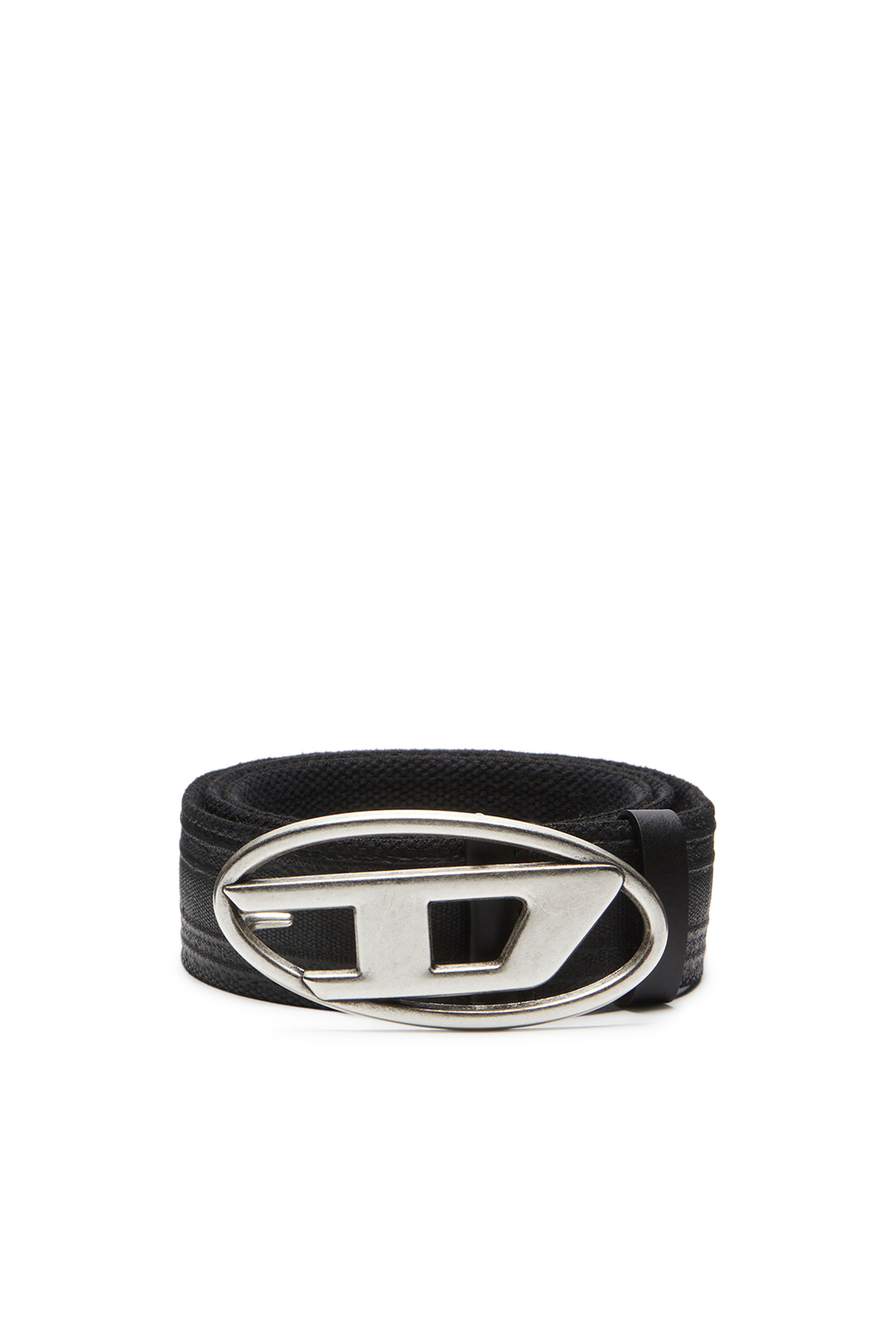 Diesel - B-1DR TAPE, Ceinture 4 cm en coton ciré Homme in Noir - 1