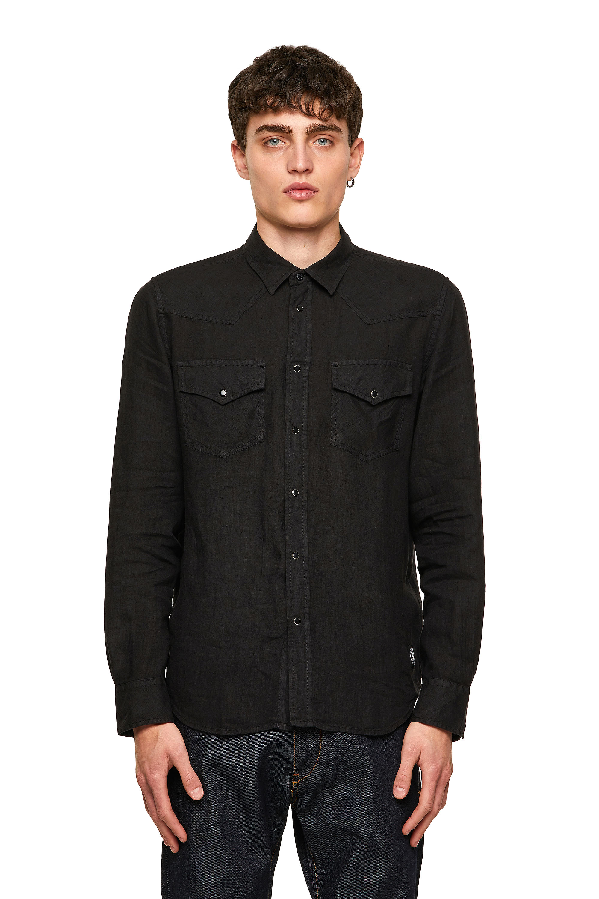 S-EAST-LONG-LIN, Noir - Chemises