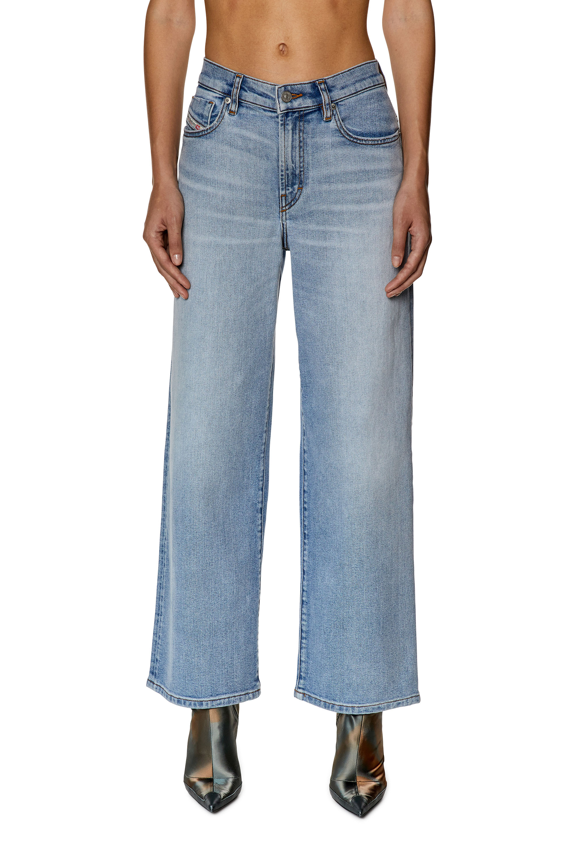 Diesel - 2000 Widee 0AJAT Bootcut and Flare Jeans, Bleu Clair - Image 1