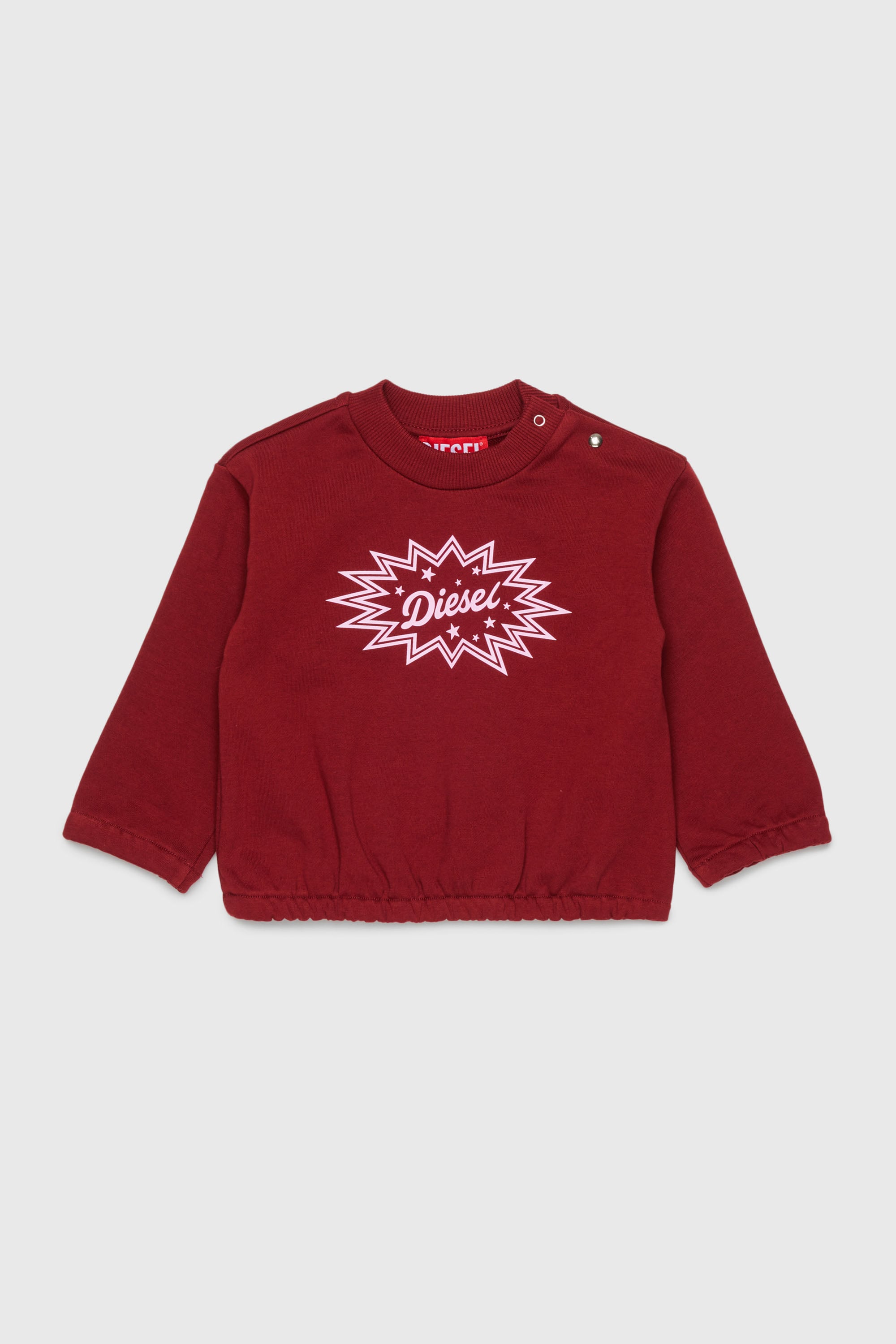 Diesel - SFUMB, Sweat-shirt en coton avec logo starburst imprim&eacute; Femme in Rouge - 1