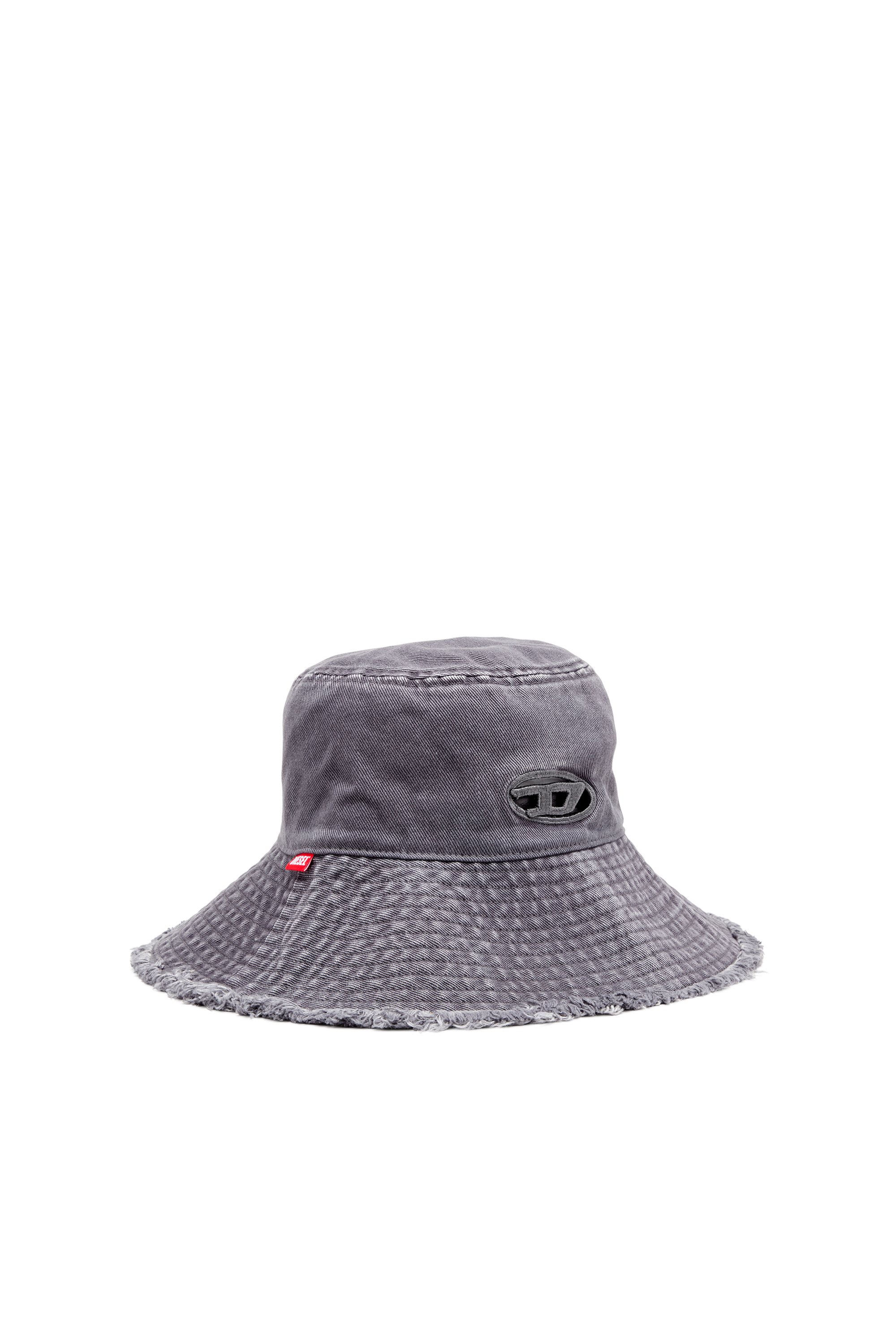 Diesel - C-BUCKET-UTLT, Chapeau bob avec logo brodé ajouré Femme in Gris - 1