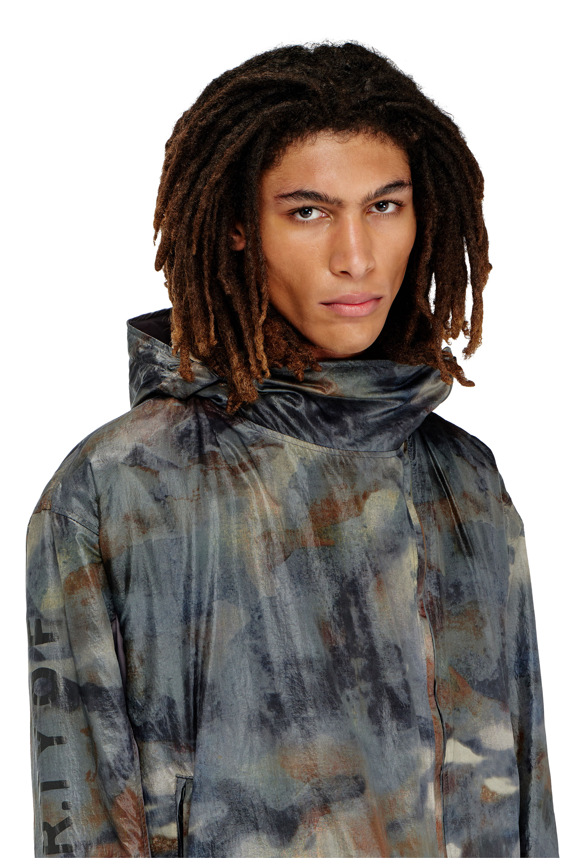 Diesel - J-SQUAD-BMCX, Coupe-vent &agrave; imprim&eacute; abstrait Homme in Polychrome - 5