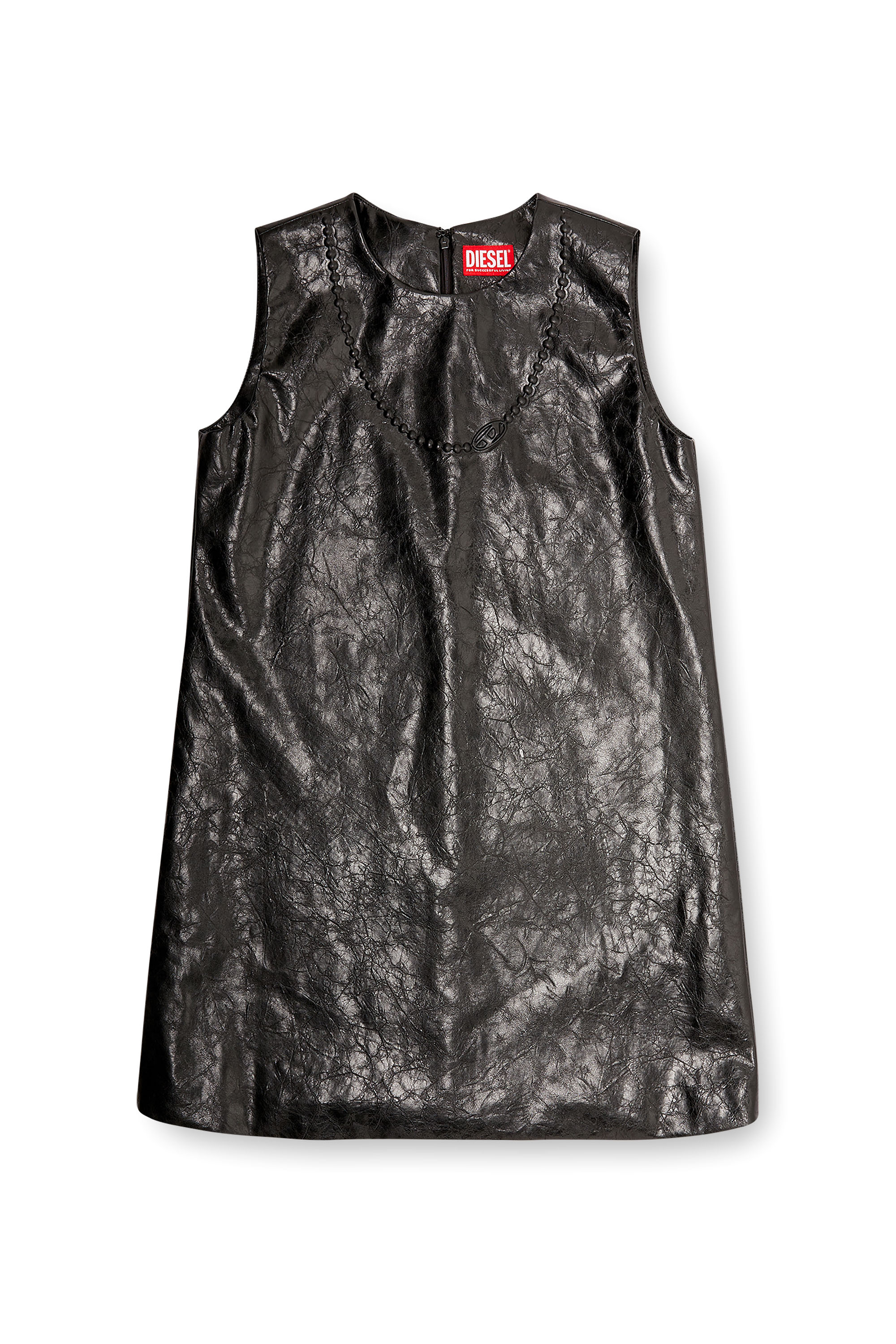 Diesel - D-ARES, Robe courte enduite avec Oval D embossé Femme in Noir - 3