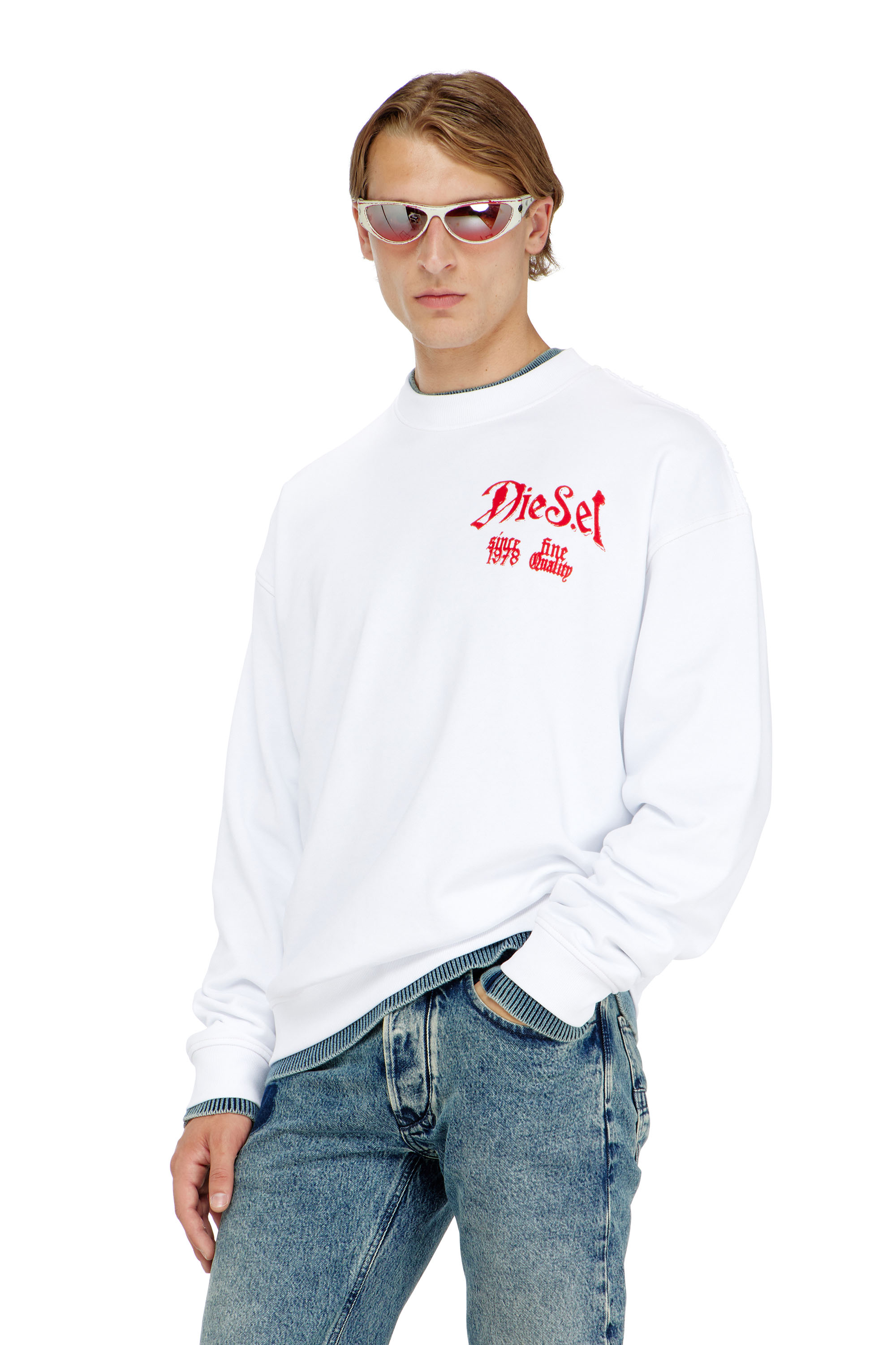 Diesel - S-BOXT-AA2, Sweat-shirt en coton avec motifs floqu&eacute;s Homme in ToBeDefined - 3