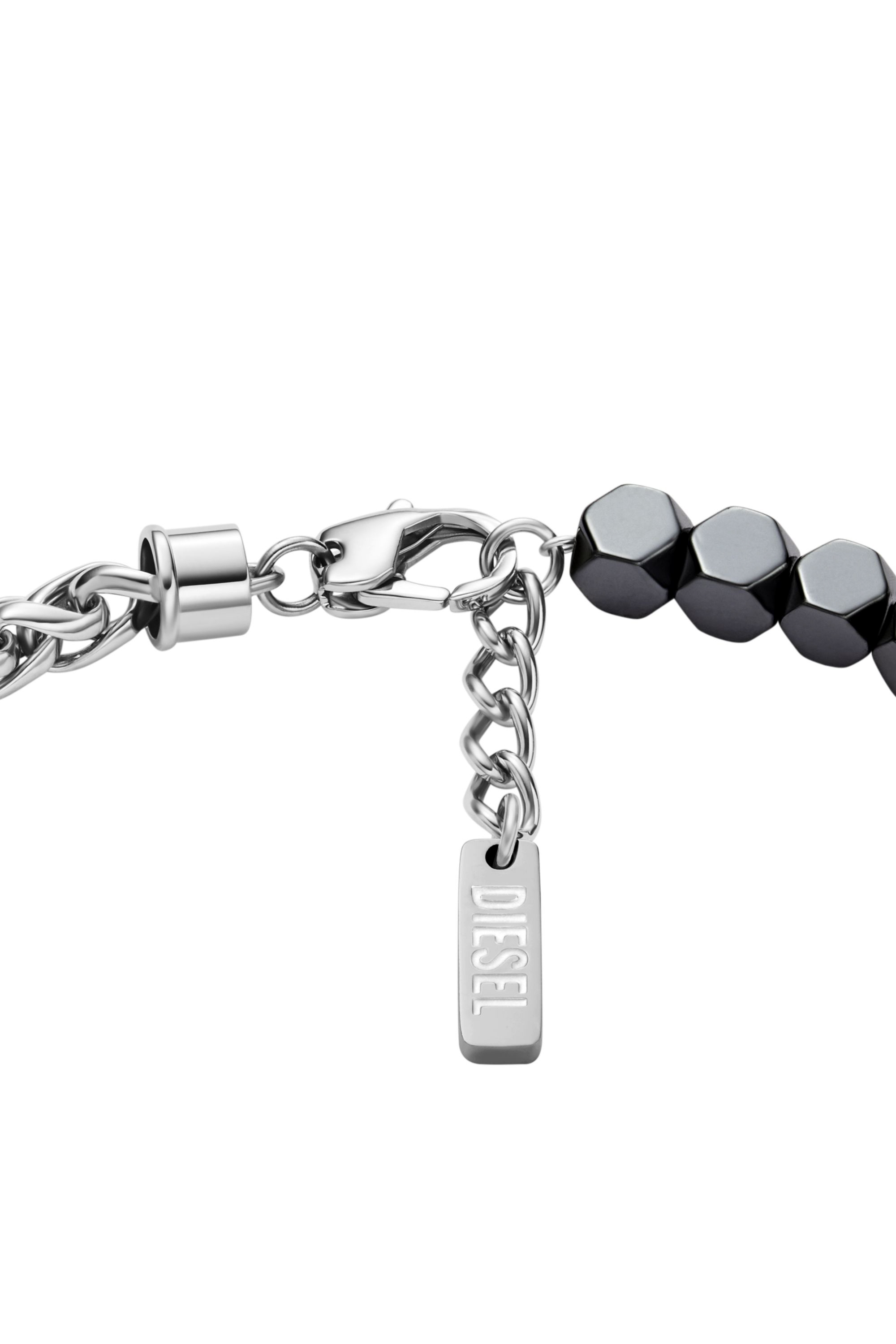 Diesel - DX1647931 JEWELLERY, Bracelet en acier inoxydable et hématite avec perles Mixte in Gris argenté - 2