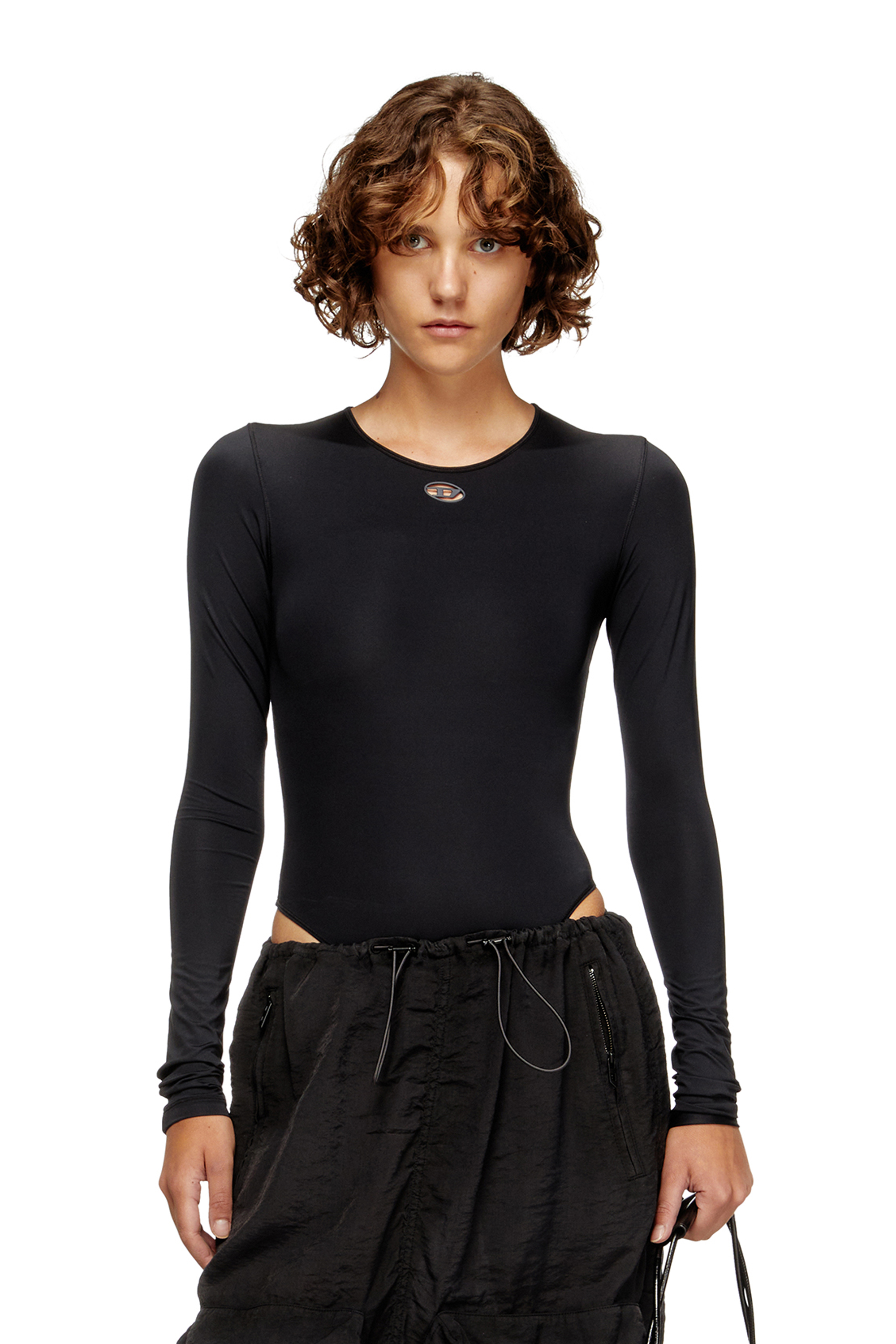 Diesel - ANGELINA-UTLT, Body en nylon stretch Femme in Noir - 1