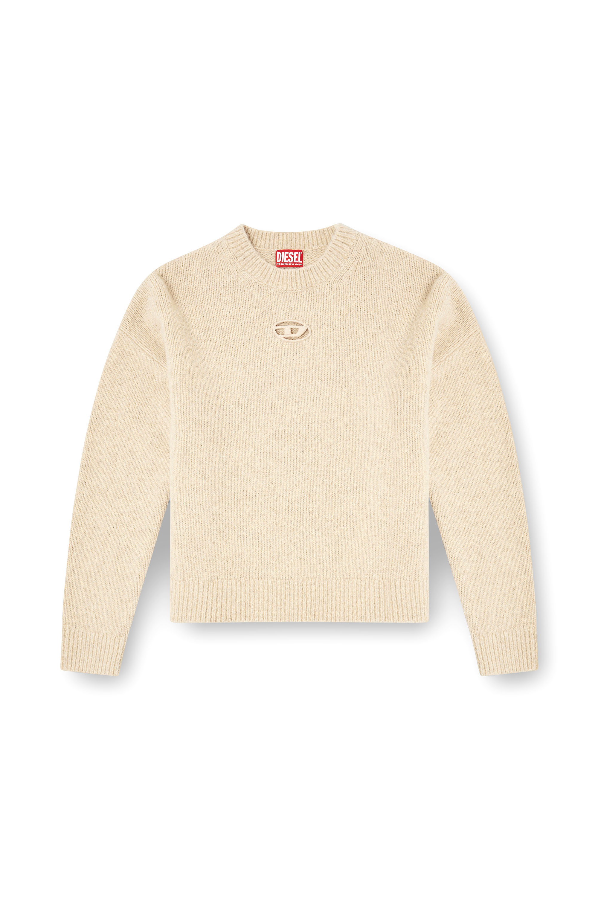 Diesel - M-AREETA, Pull en laine et m&eacute;lange d'alpaga Femme in Beige - 3