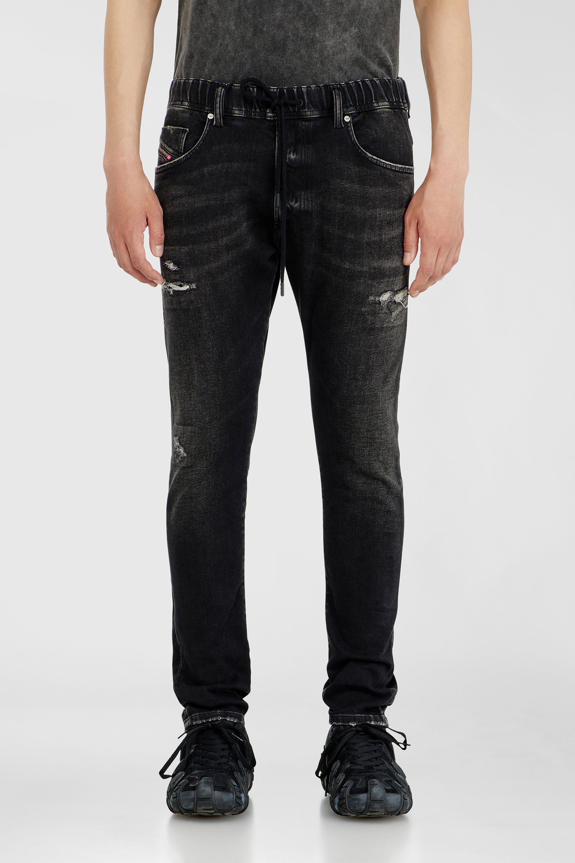 Diesel - Regular E-Krooley Joggjeans&reg; 09Q22 Homme, Noir/Gris fonc&eacute; - Image 1