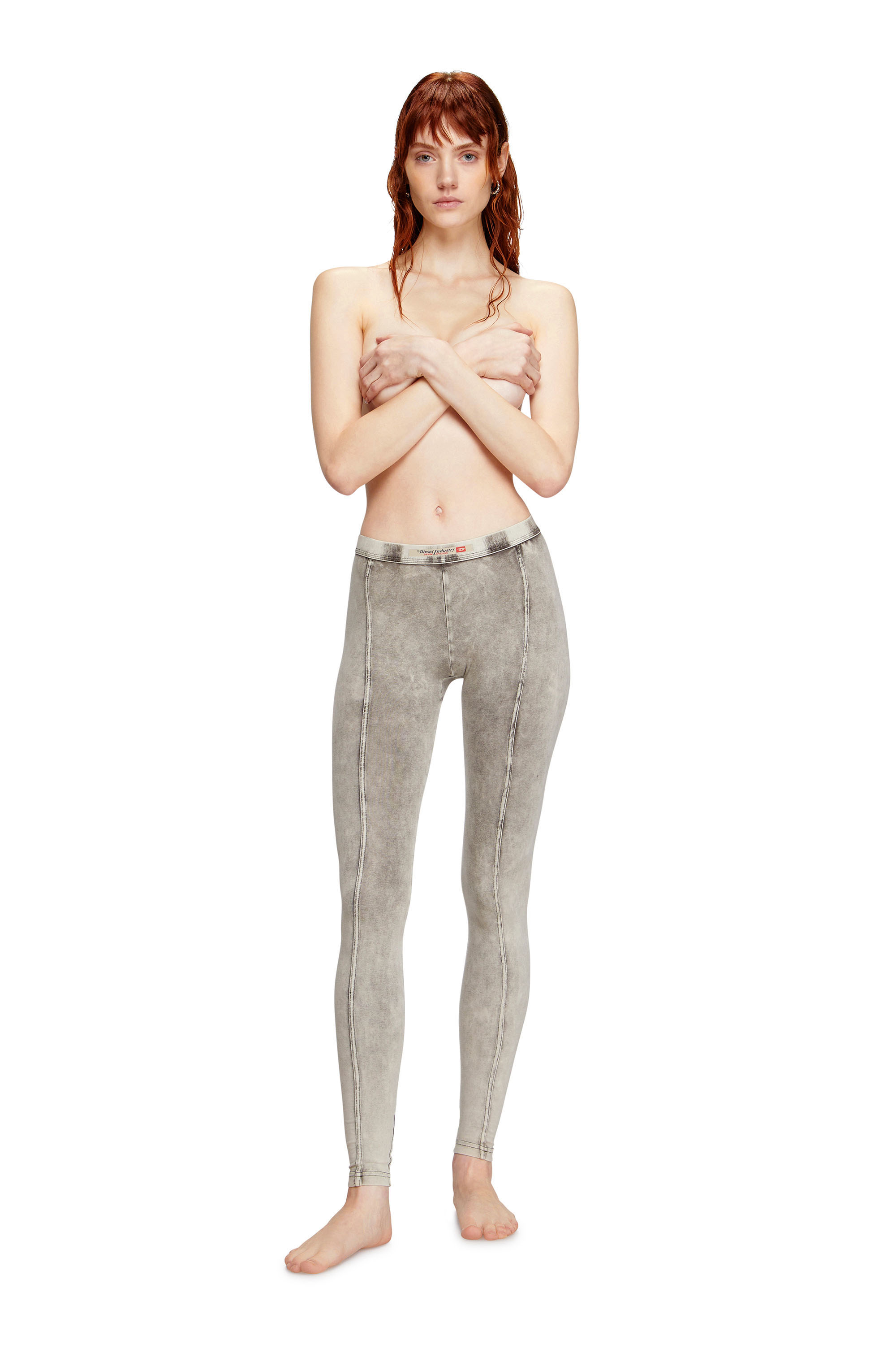 Diesel - ATHENA-DNM, Jeggings en jersey effet denim Femme in Gris - 2