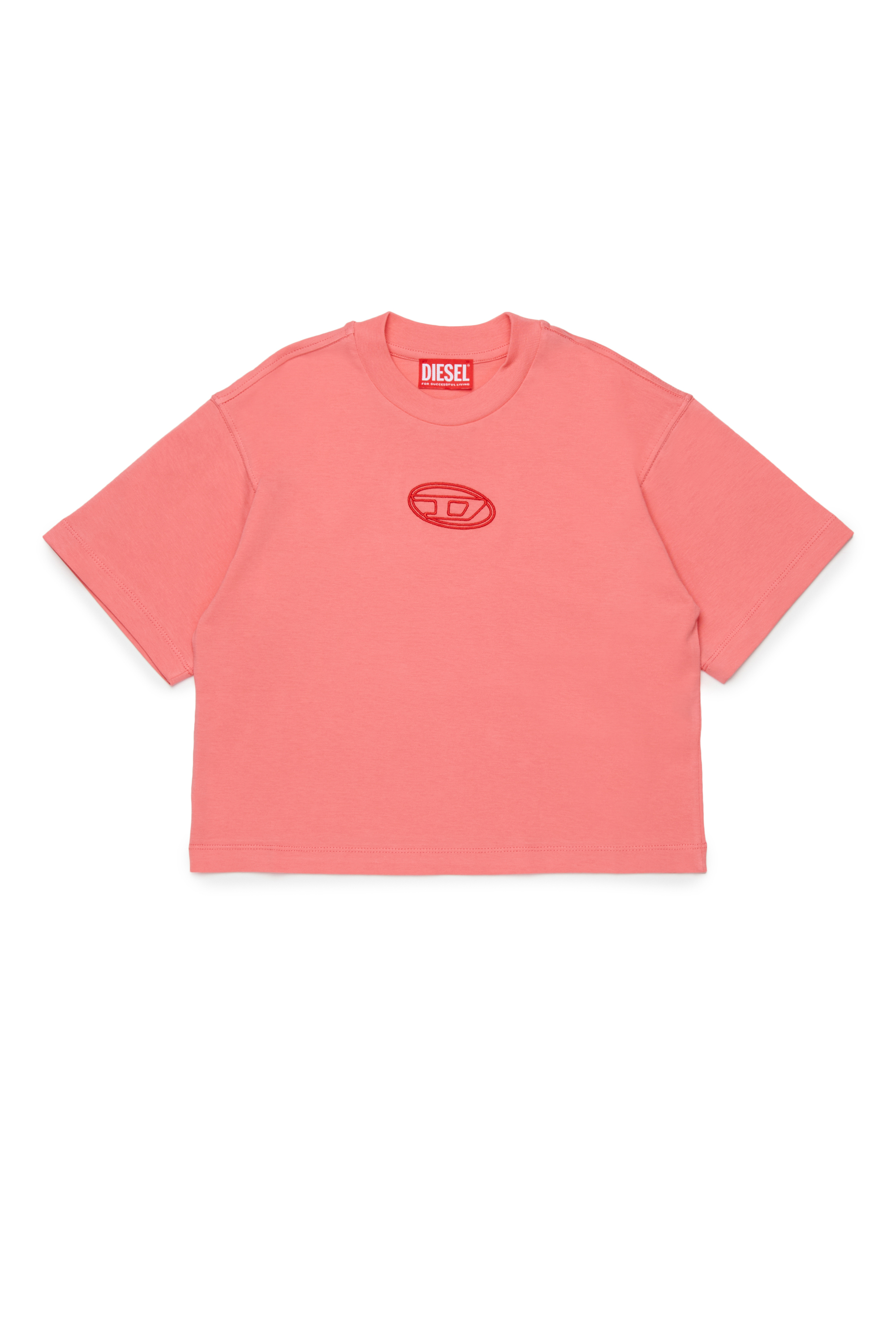 Diesel - TIXAN, T-shirt en coton avec logo central Femme in Rose - 1