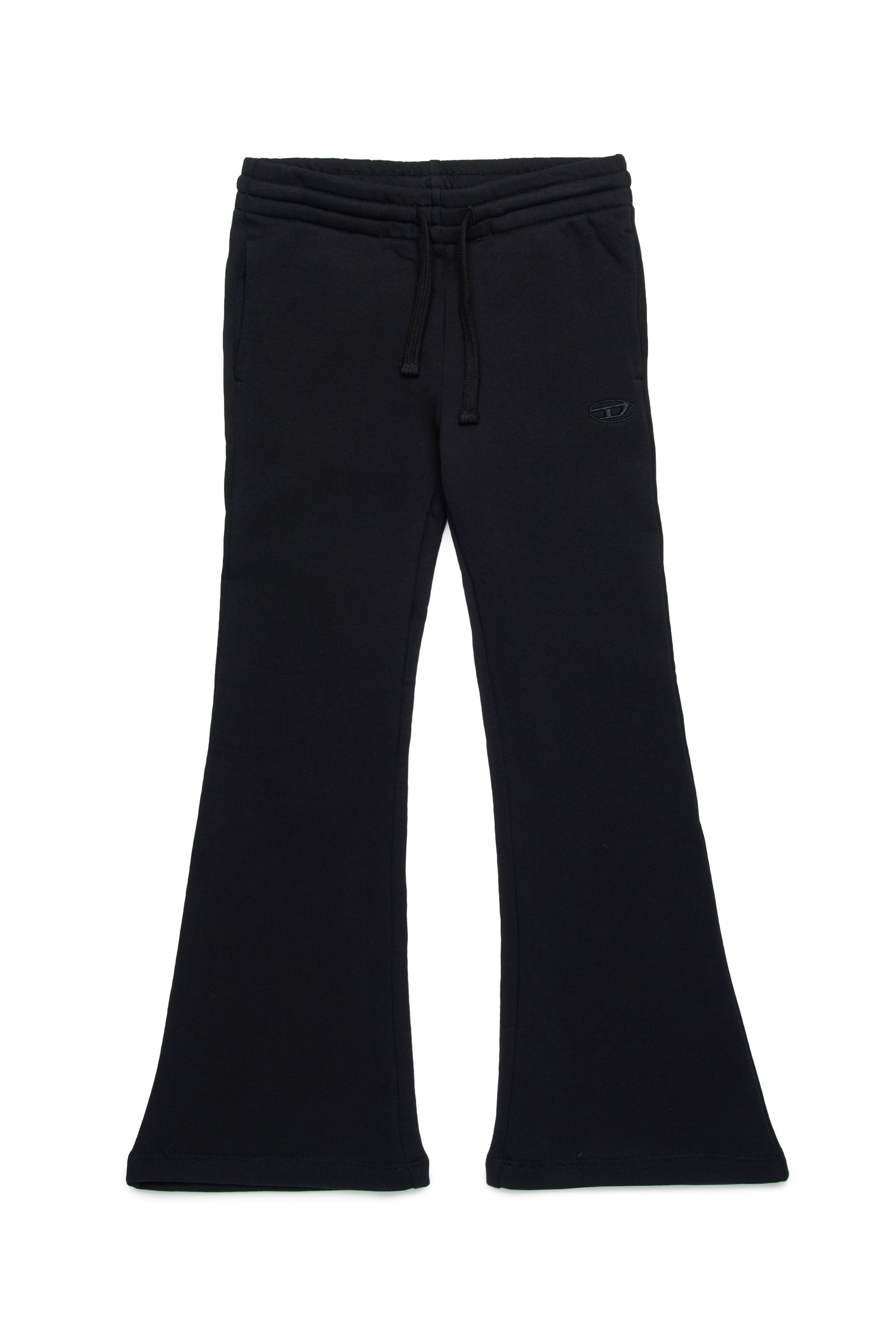 Diesel - PENTTY, Pantalon de survêtement évasé avec logo brodé Femme in Noir - 1