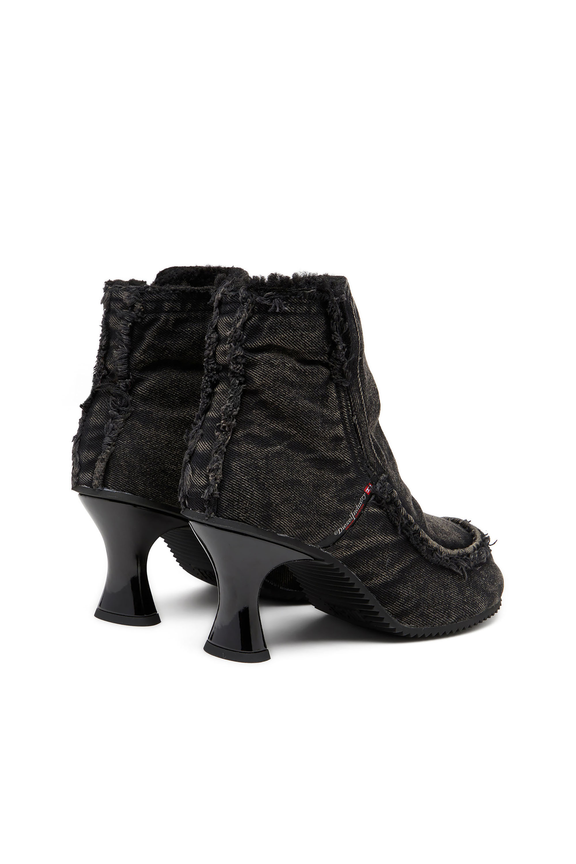 Diesel - D-WOODSTOCK HEEL AB, D-Woodstock - Bottes en denim à talon Femme in Noir - 4
