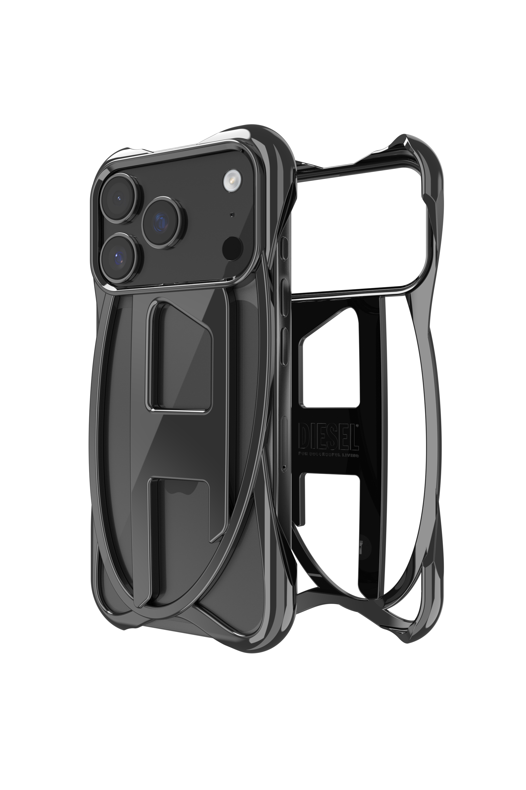 Diesel - 60448  D FRAME CASE, Étui brillant Caged D pour iPhone 17 Pro Mixte in Noir - 1