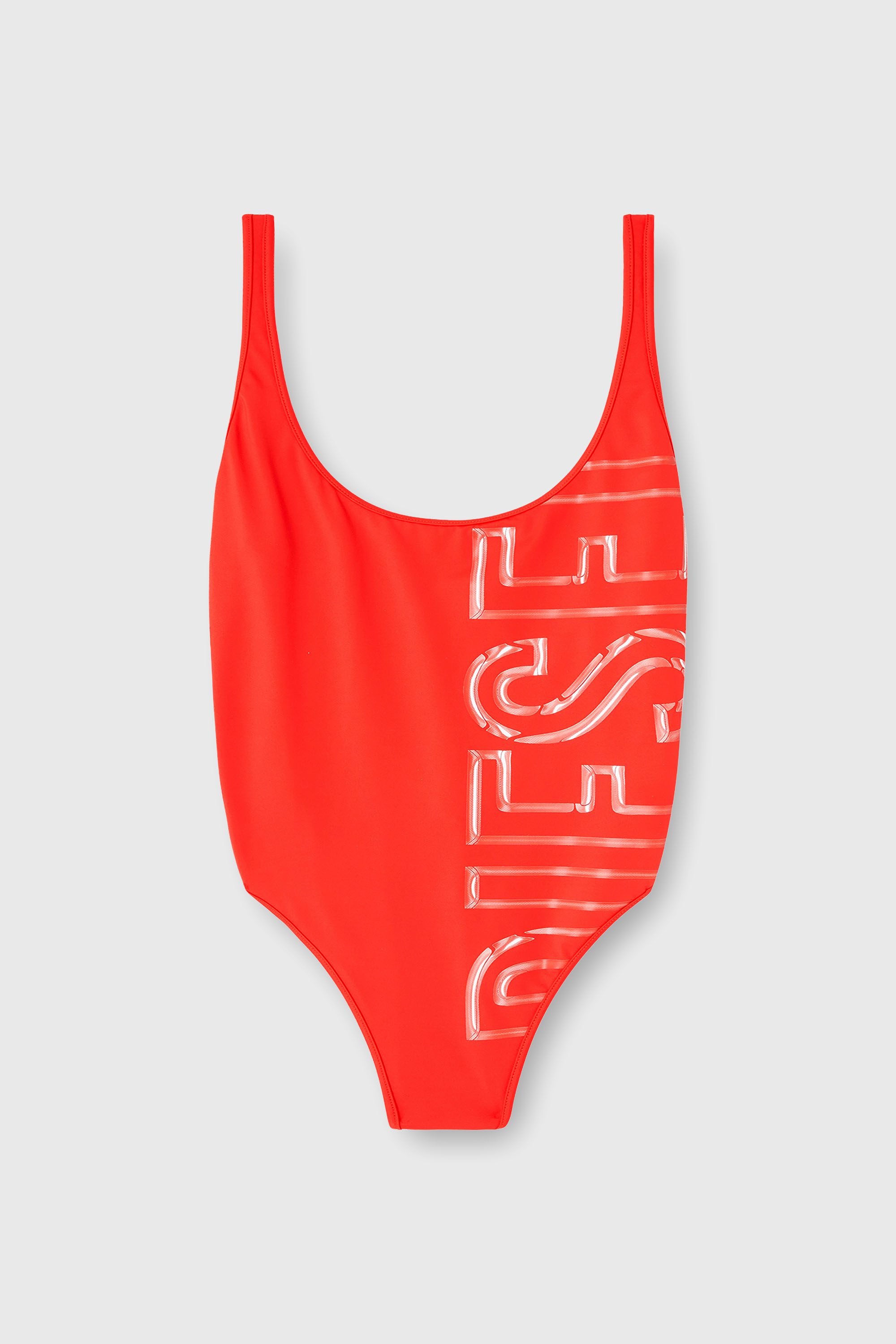 Diesel - PAMELA-D-CORE, Maillot de bain avec imprim&eacute; logo Femme in Rouge - 4