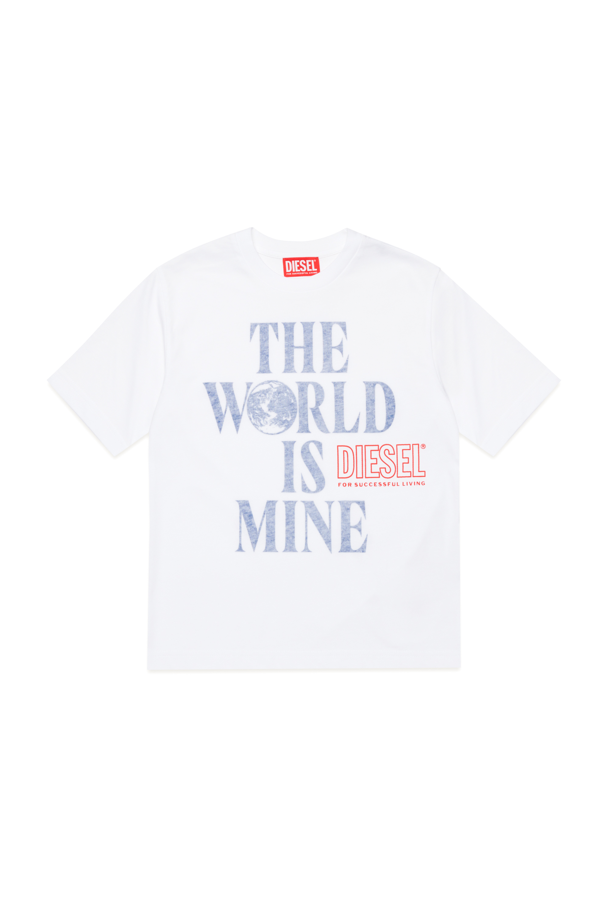 Diesel - TWASHL7 OVER, Homme T-shirt avec logo World is Mine in Blanc - Image 1