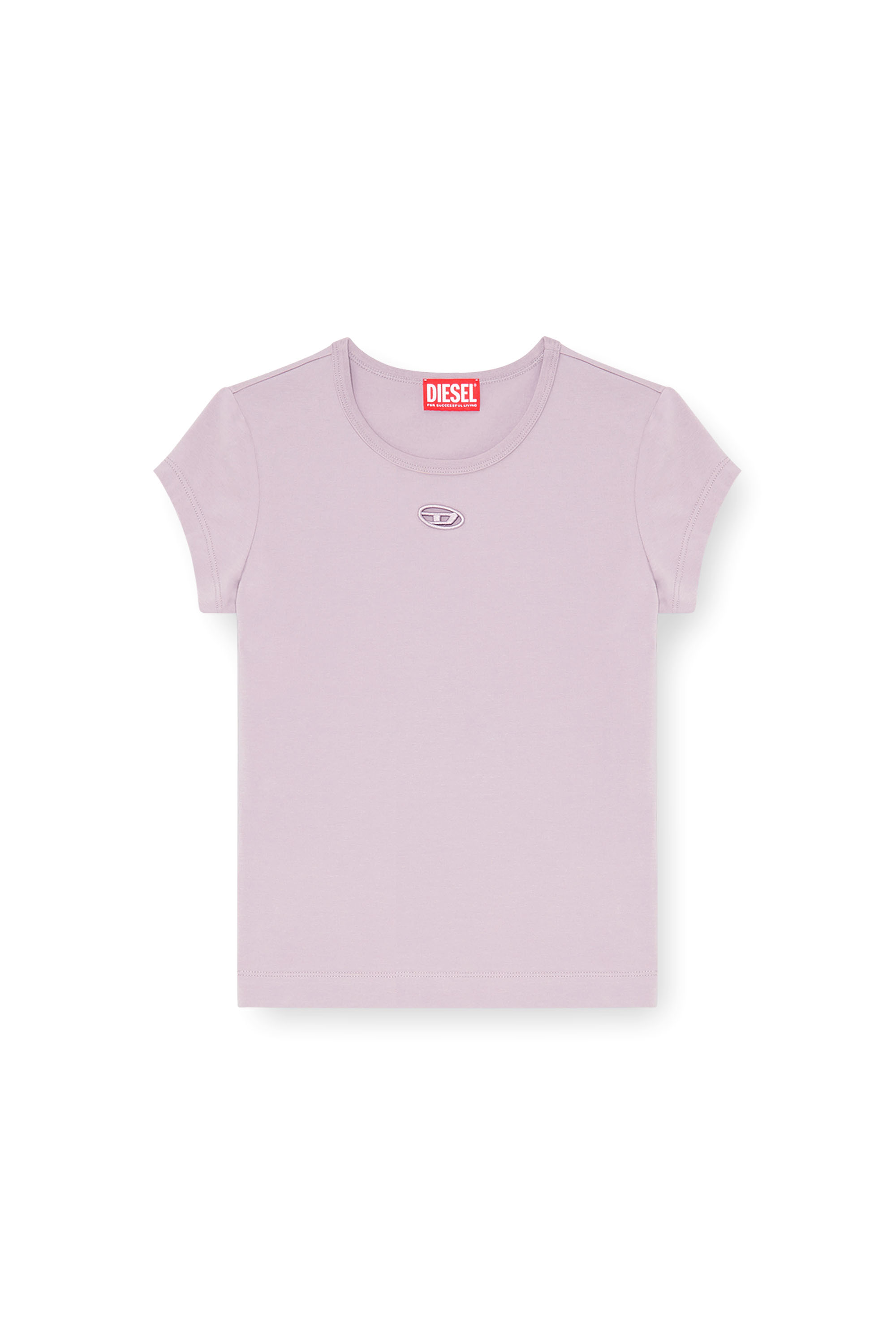 Diesel - T-ANGIE-OD, T-shirt avec logo d&eacute;coup&eacute; brod&eacute; Femme in ToBeDefined - 3